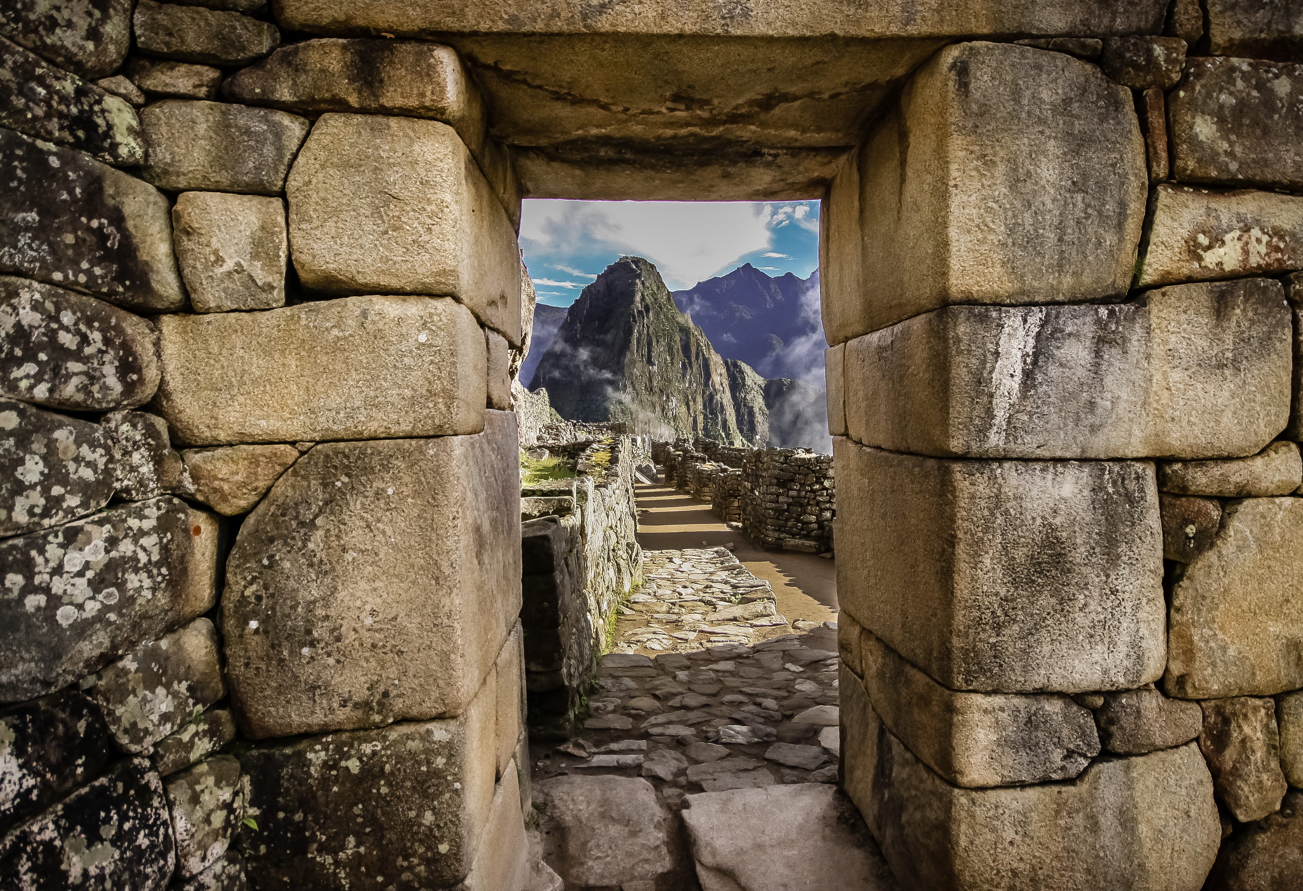 Doorkijkje in Machu Picchu in Peru