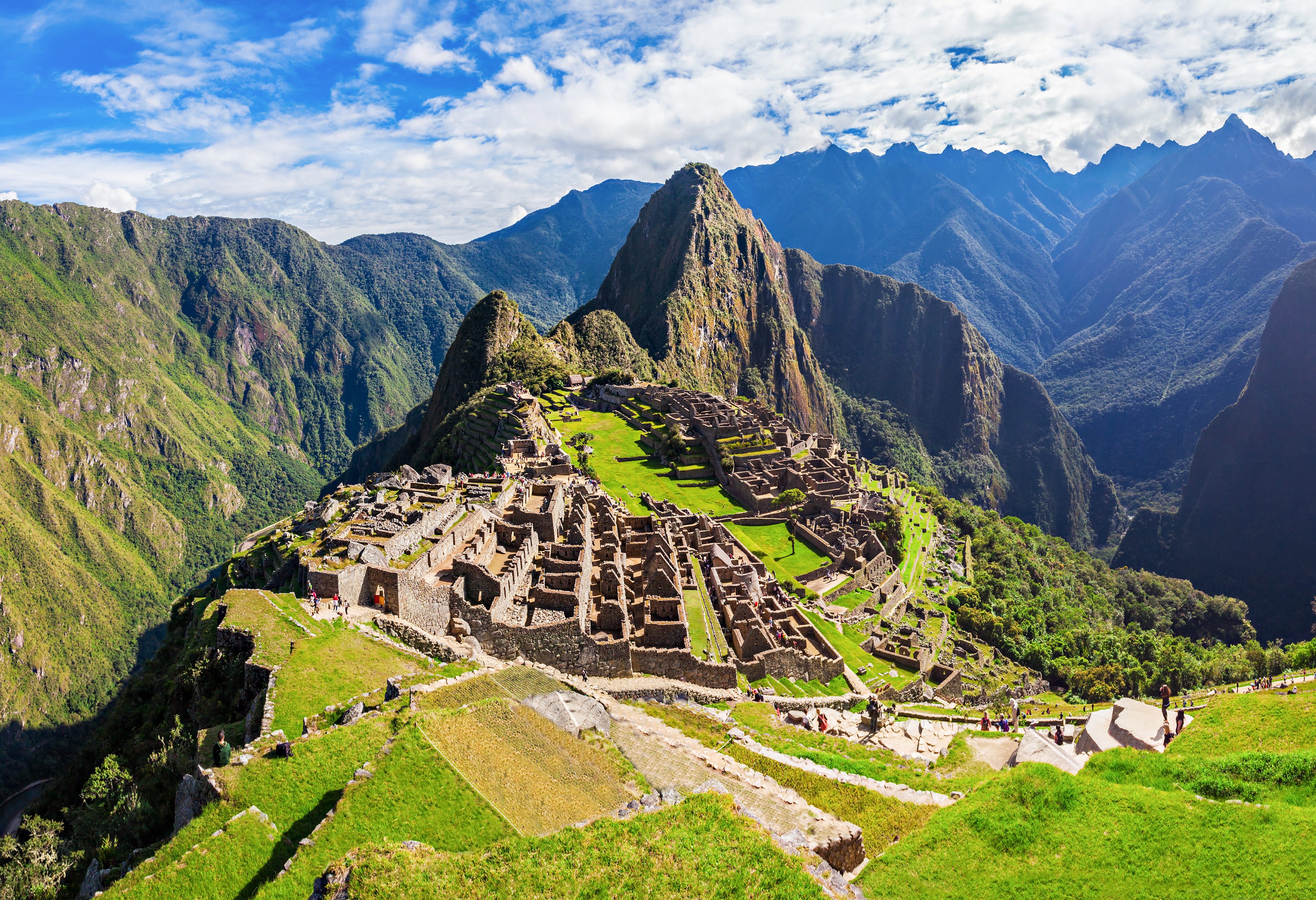 Uitzicht op Machu Picchu in Peru