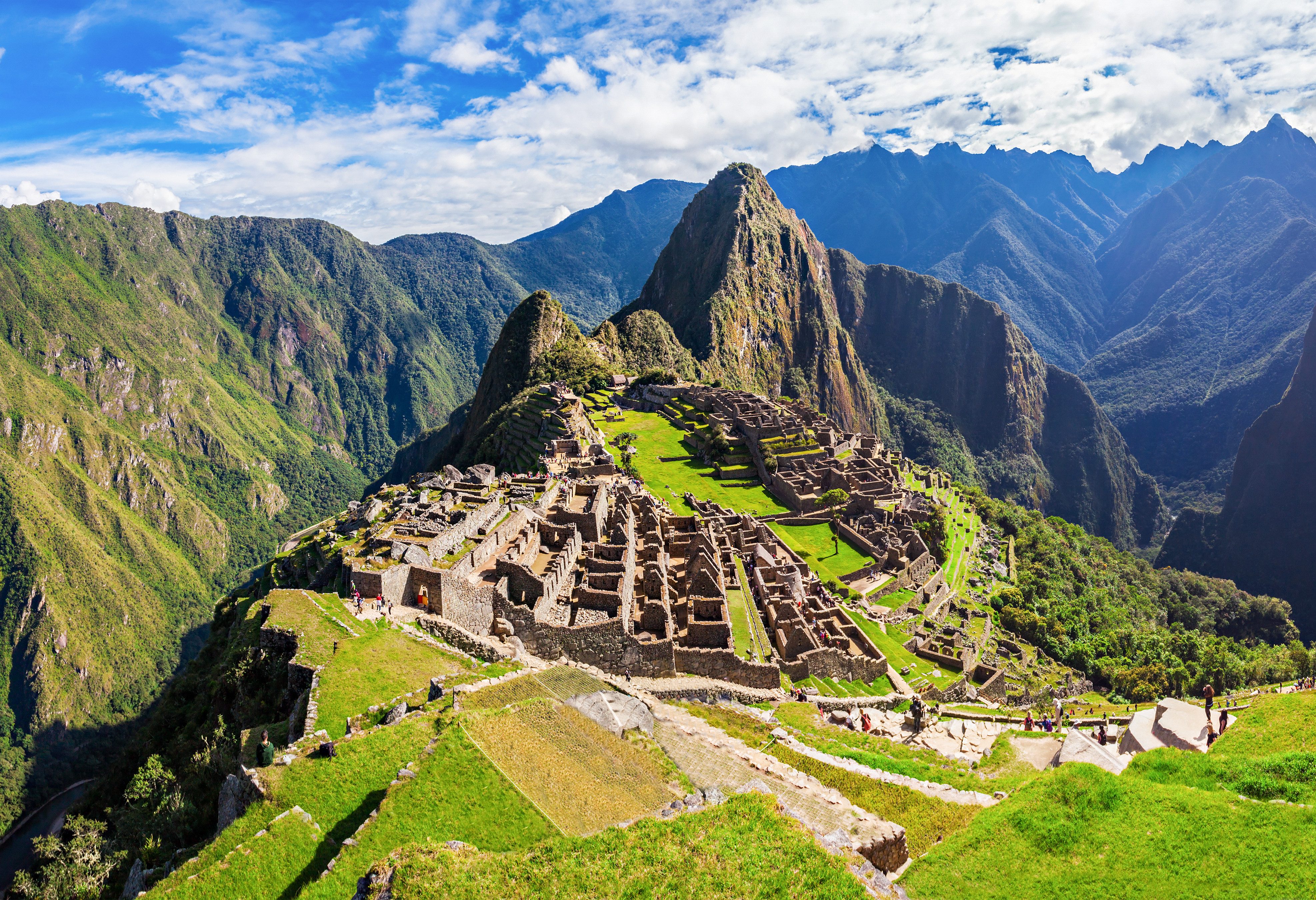 Uitzicht op Machu Picchu in Peru