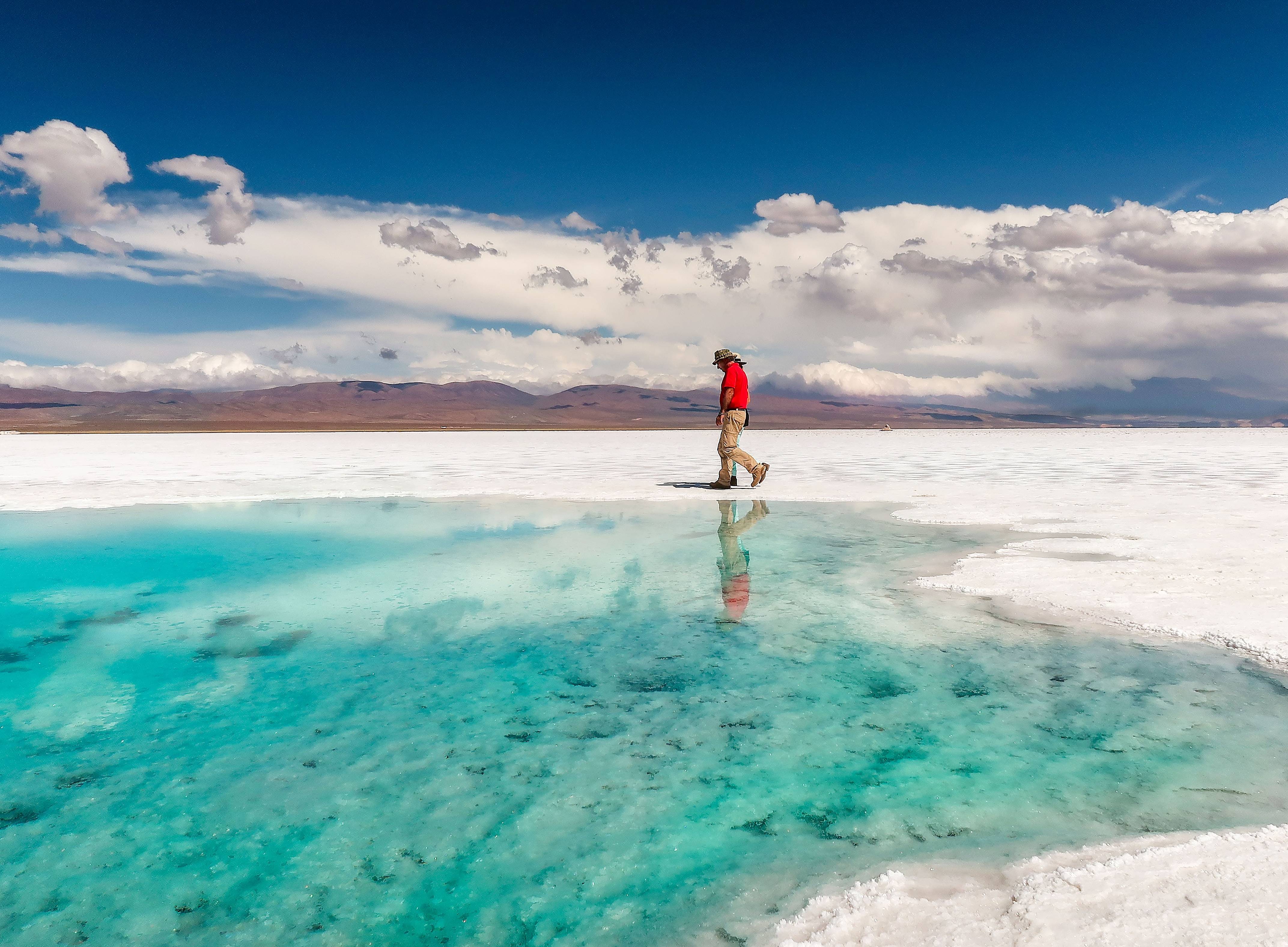 De Salinas Grandes zoutvlakte in Argentinië