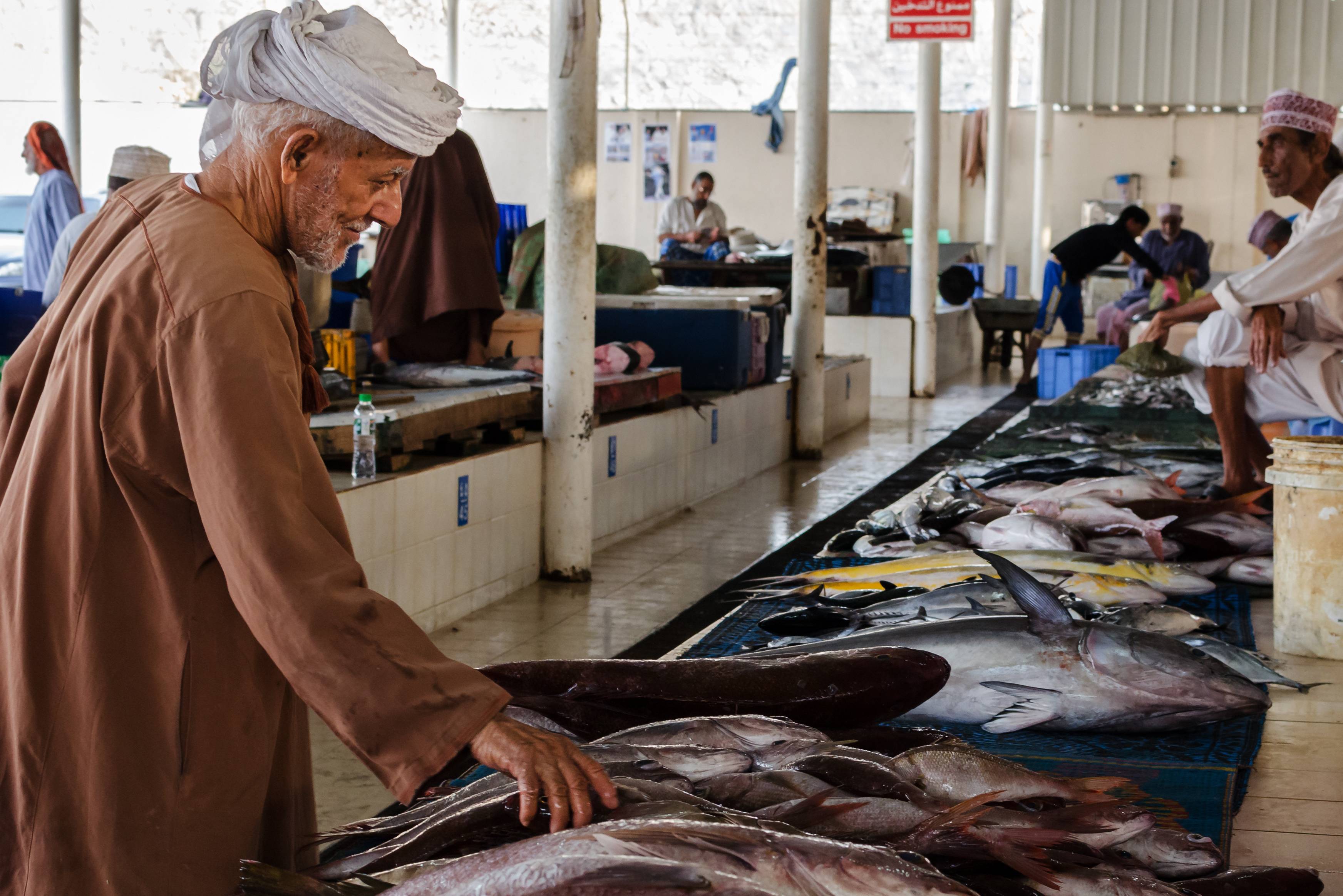 Mutrah vismarkt nabij Muscat in Oman