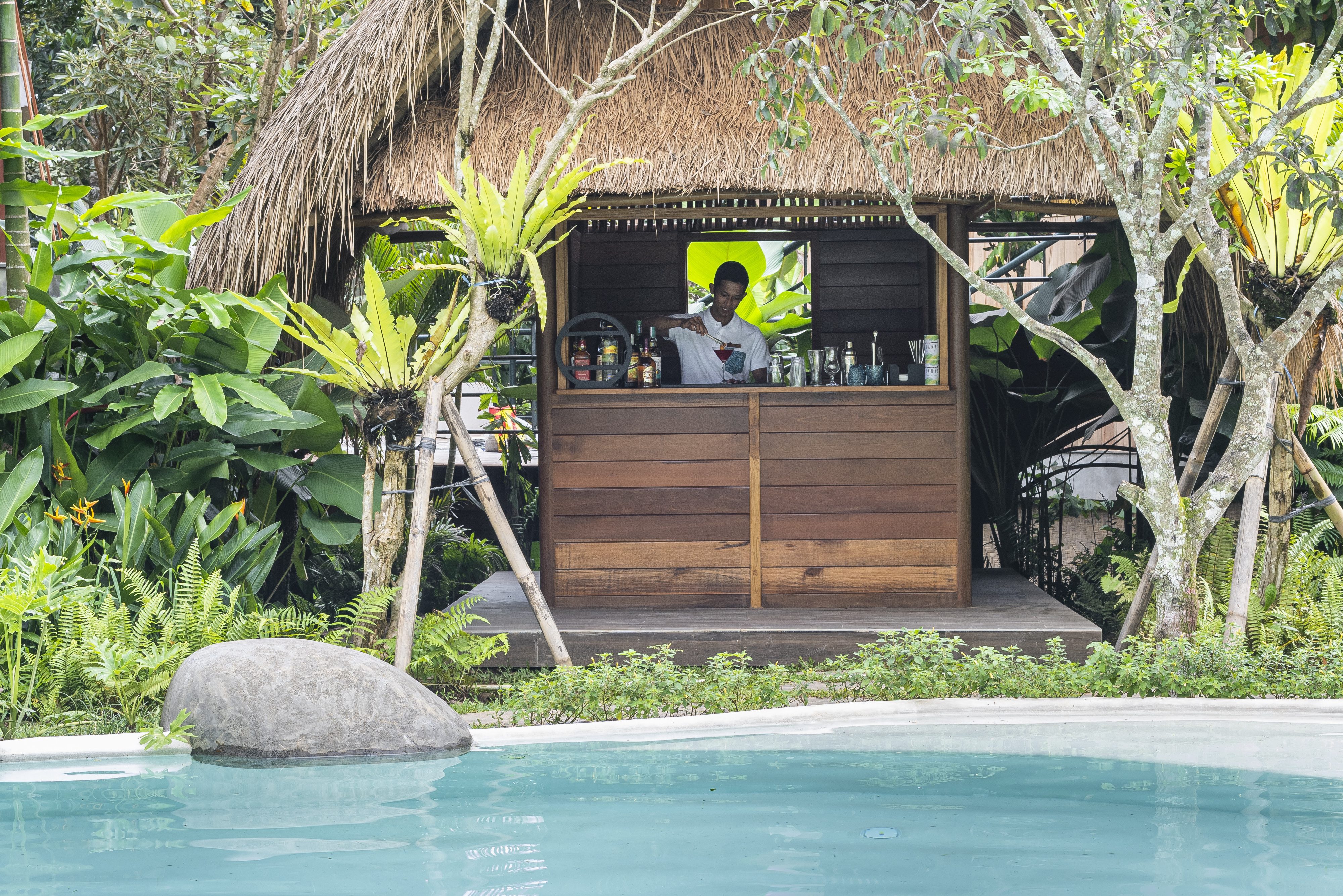 Lianas Jungle Bar in het Kappa Senses Ubud op Bali in Indonesie