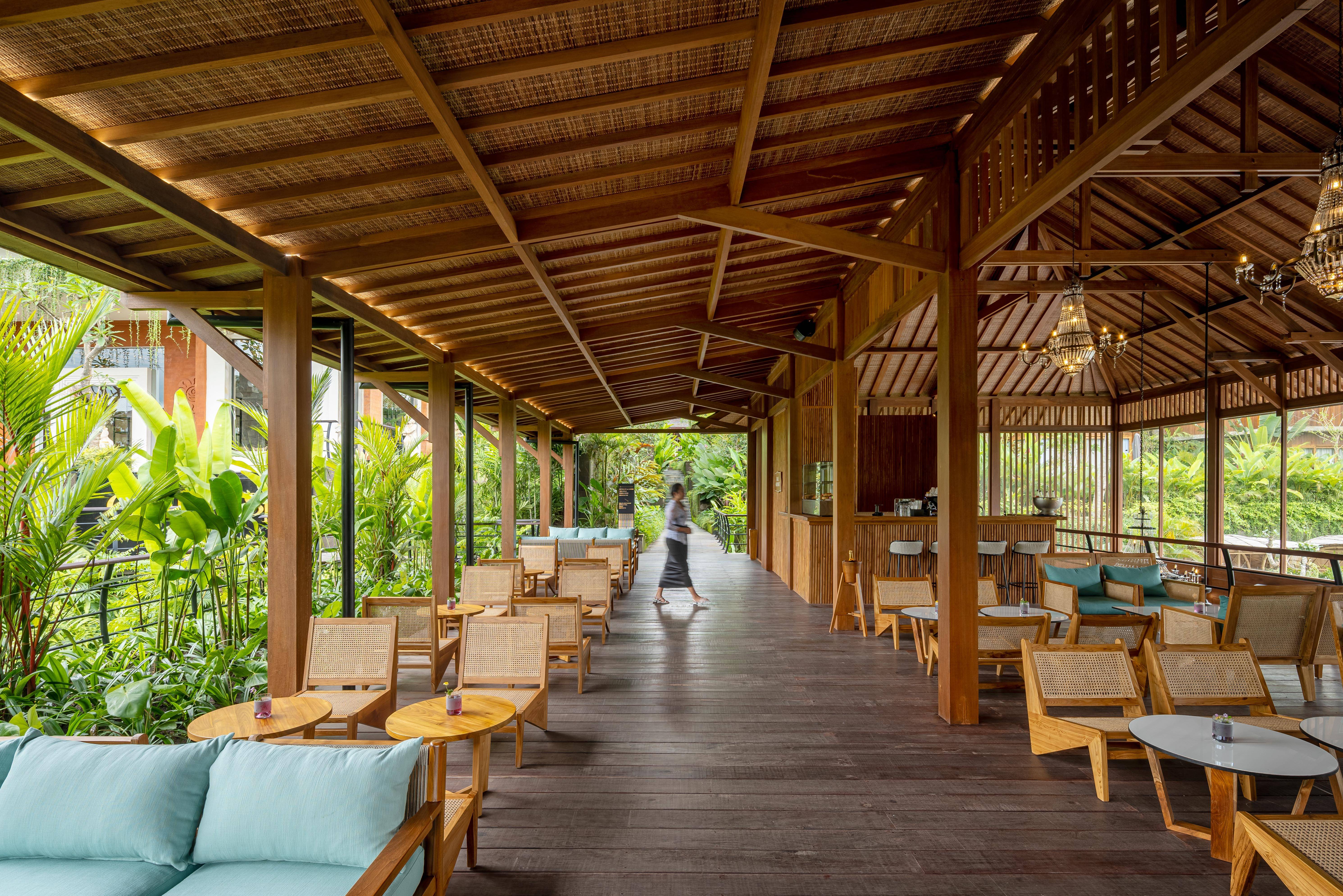 Bale Gourmet in het Kappa Senses Ubud op Bali in Indonesie