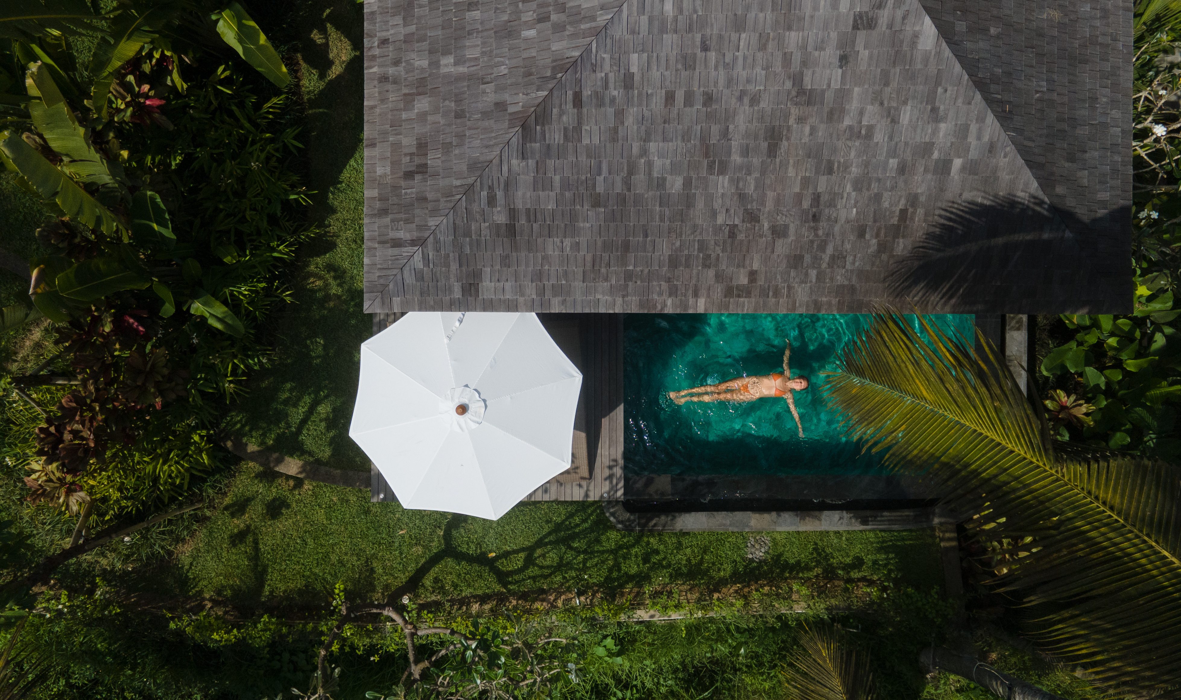 One Bedroom Pool Villa with Rice Field View van boven in het Kappa Senses Ubud op Bali in Indonesie