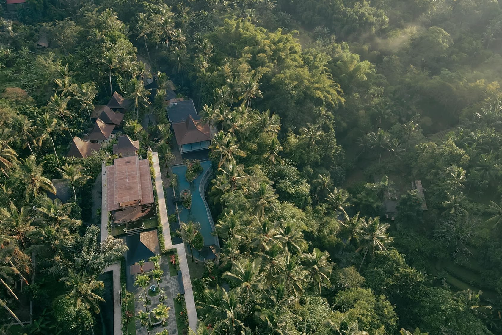 Overview van het Arkamara Dijiwa Ubud op Bali in Indonesie