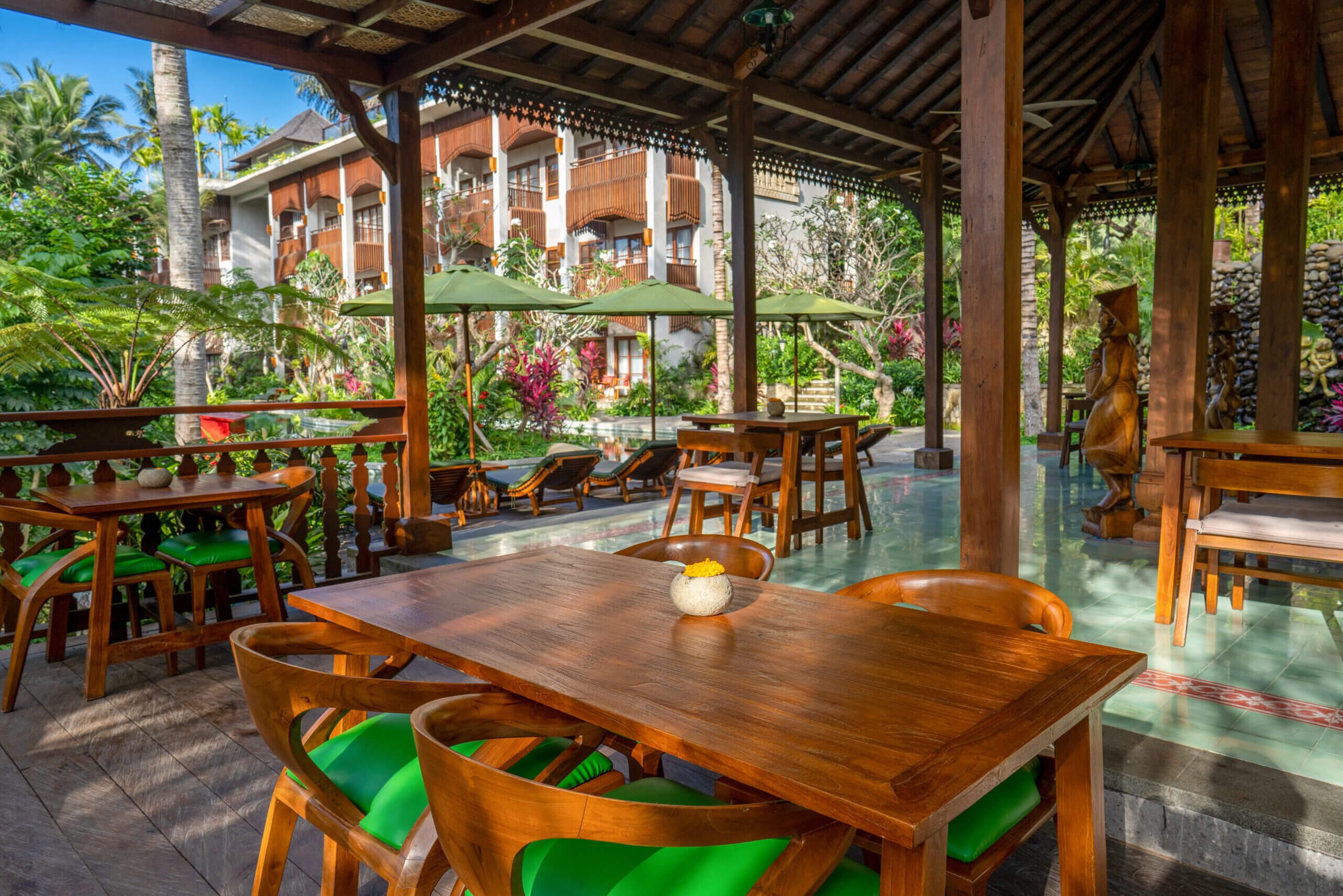 Kaukau Restaurant in het Arkamara Dijiwa Ubud op Bali in Indonesie