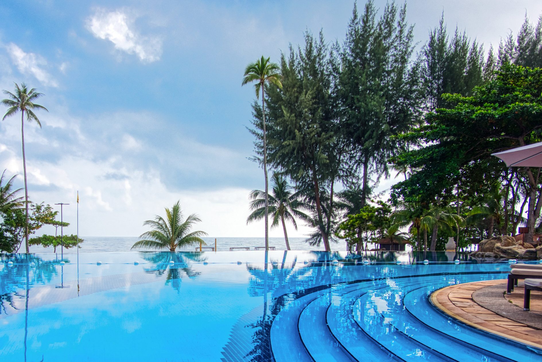 Zwembad van Nirwana Gardens Bintan bij Singapore