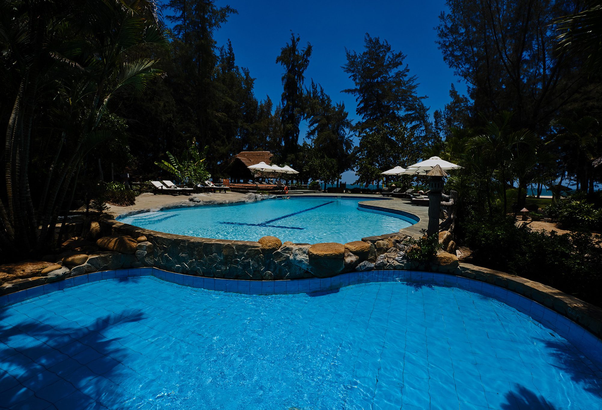 Zoetwater zwembad van het Ho Tram Beach Boutique Resort in Vietnam