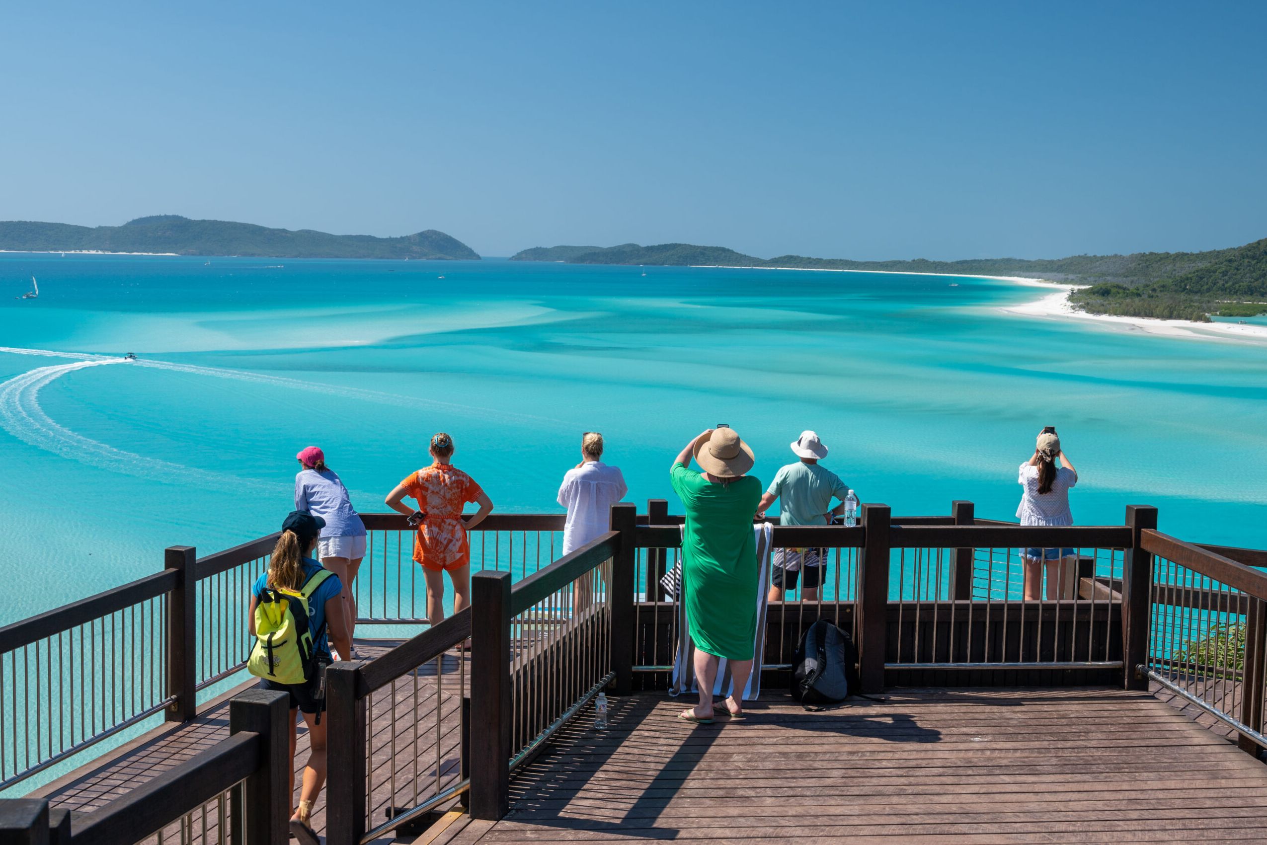 Uitkijkpunt bij Whitehaven Beach in de Whitsundays in Australie
