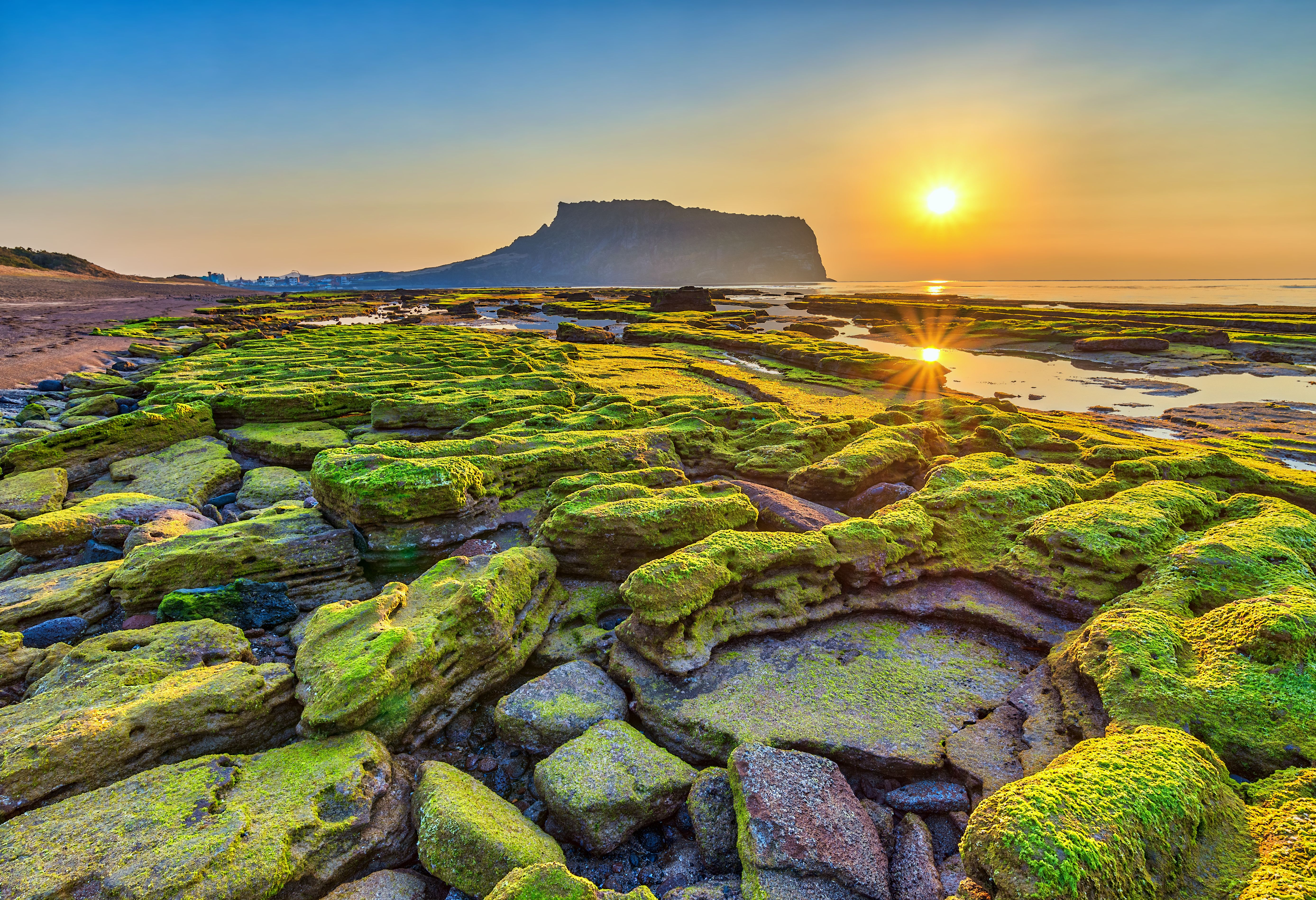 Zonsondergang op Jeju Island