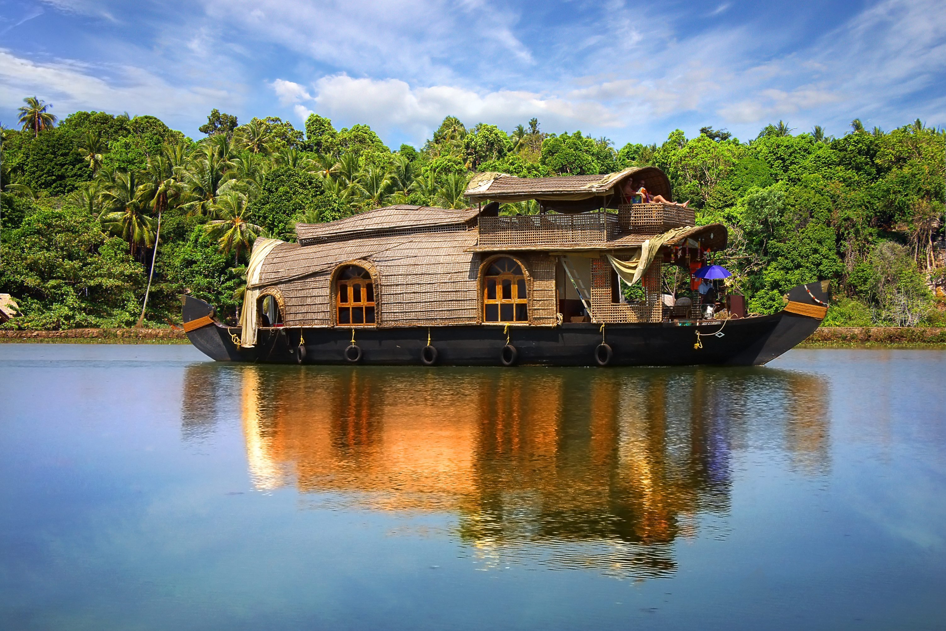 Houseboat in Kerala in India