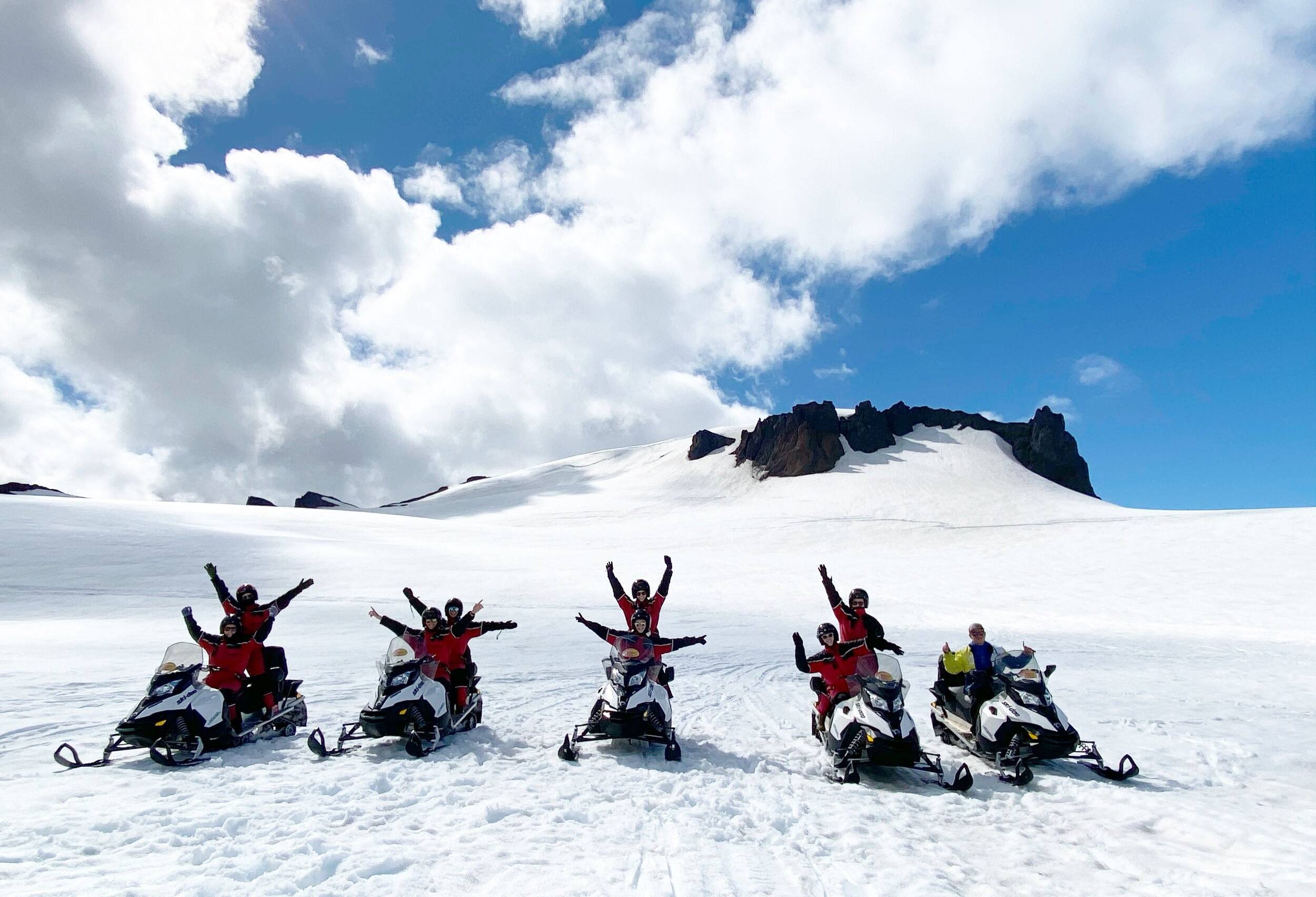 Sneeuwscooter tocht bij Vatnajokull Gletsjer