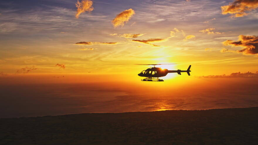 Helikopter vlucht - Sunset
