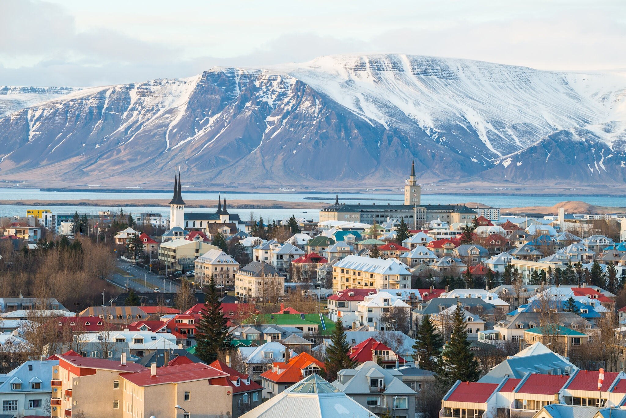 ijsland reykjavik uitzicht stad