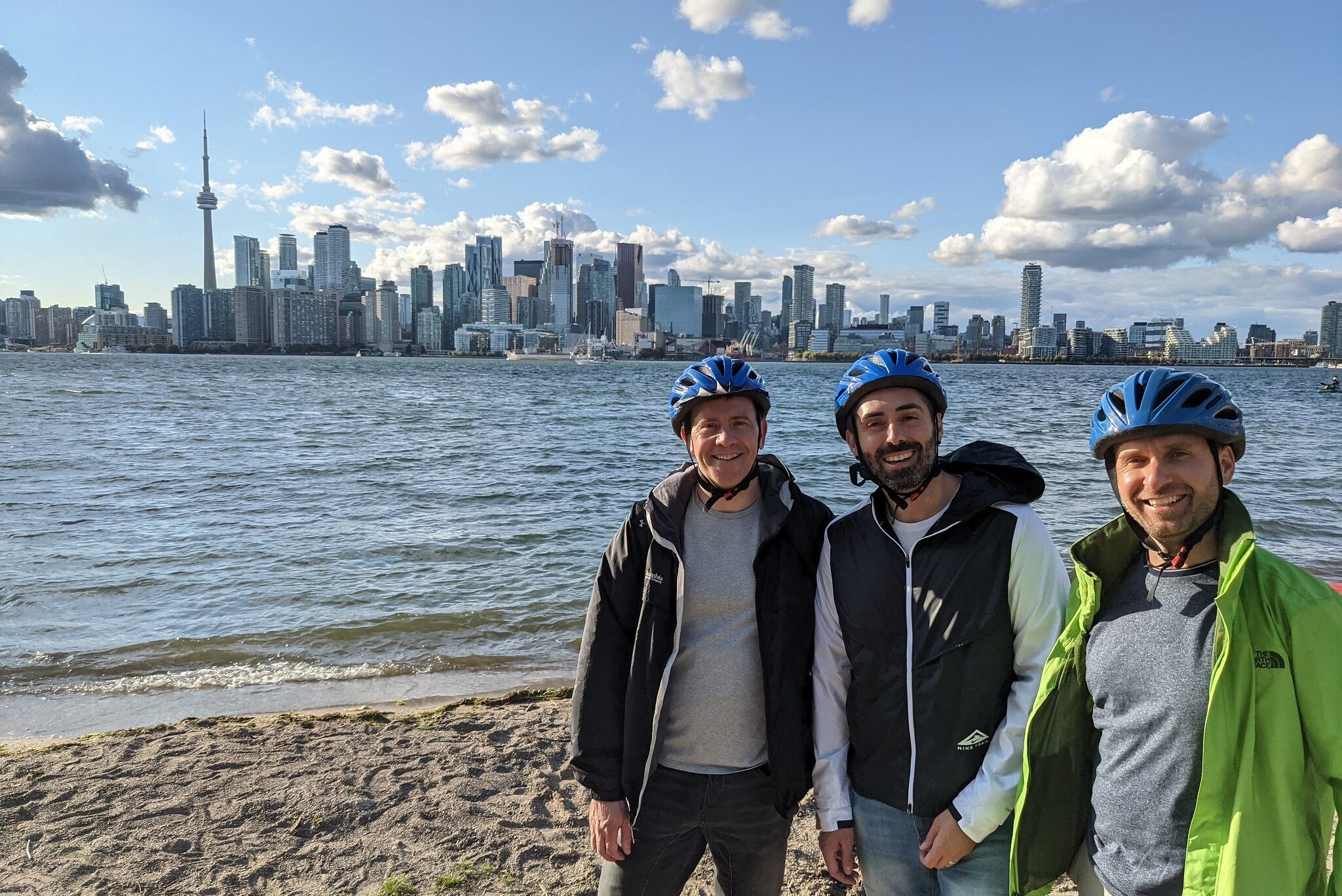 Uitzicht op de skyline tijdens de fietstour