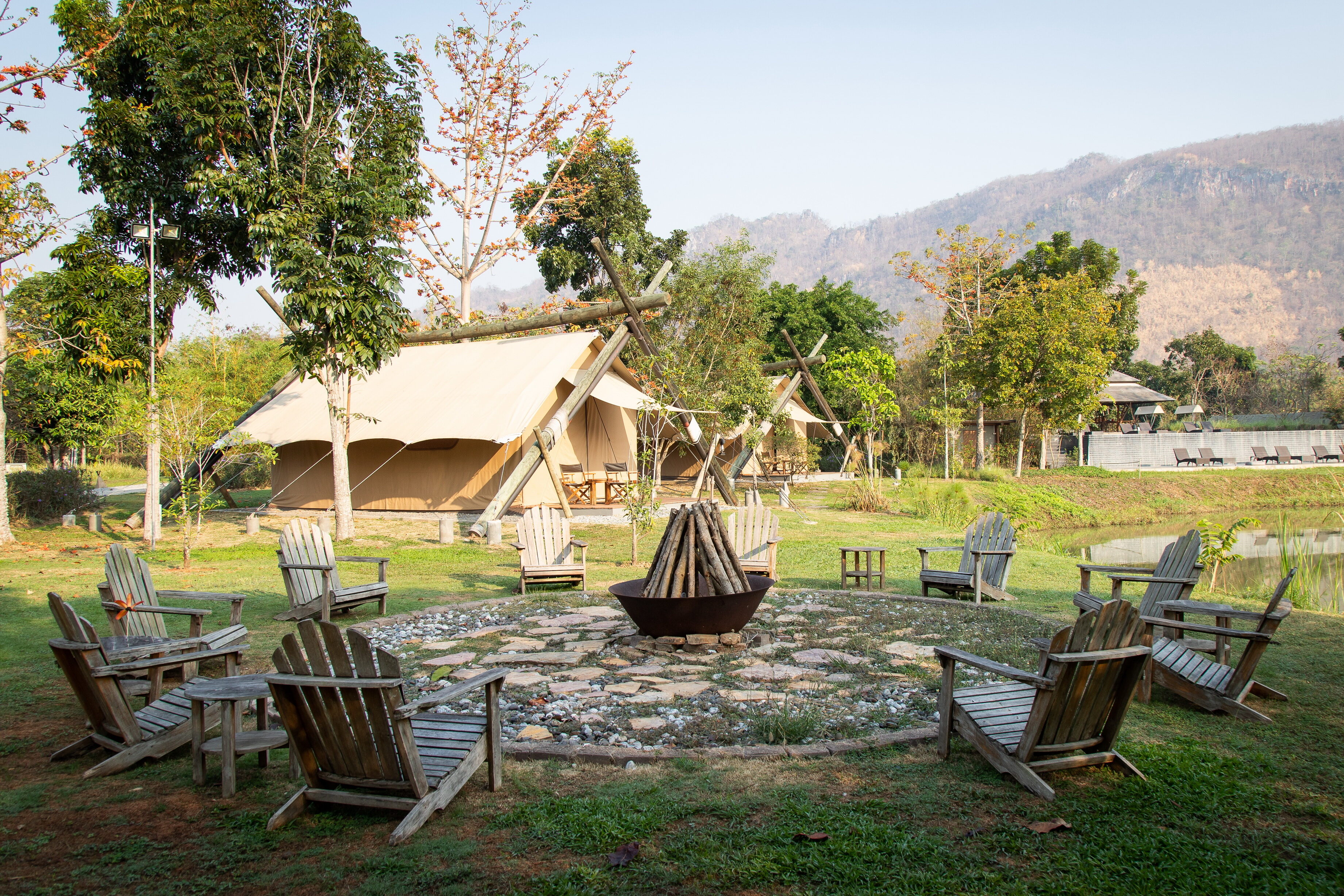 Thailand Khao Yai Lala Mukha Tented Resort Vuurplaats