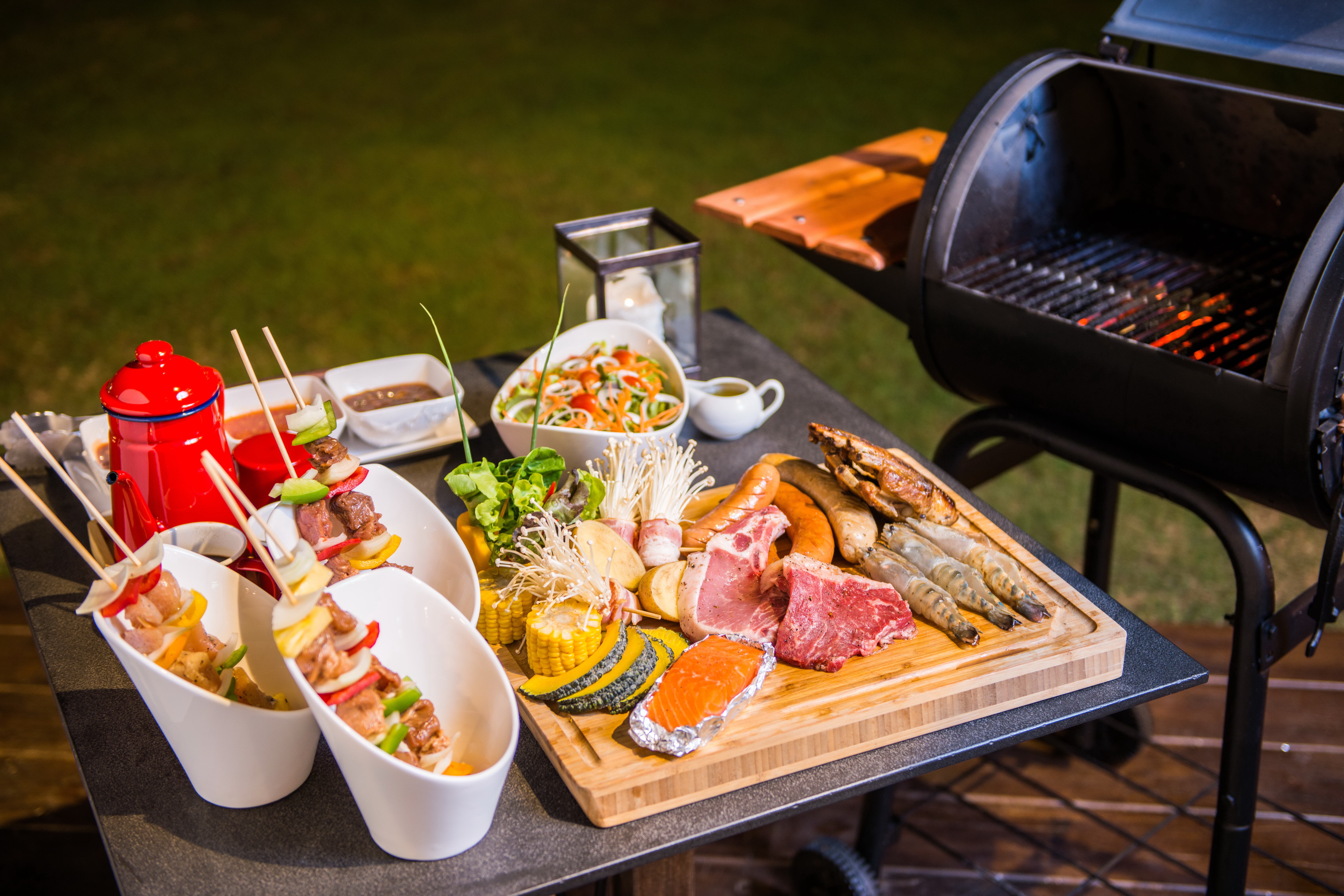 Thailand Khao Yai Lala Mukha Tented Resort Barbecue