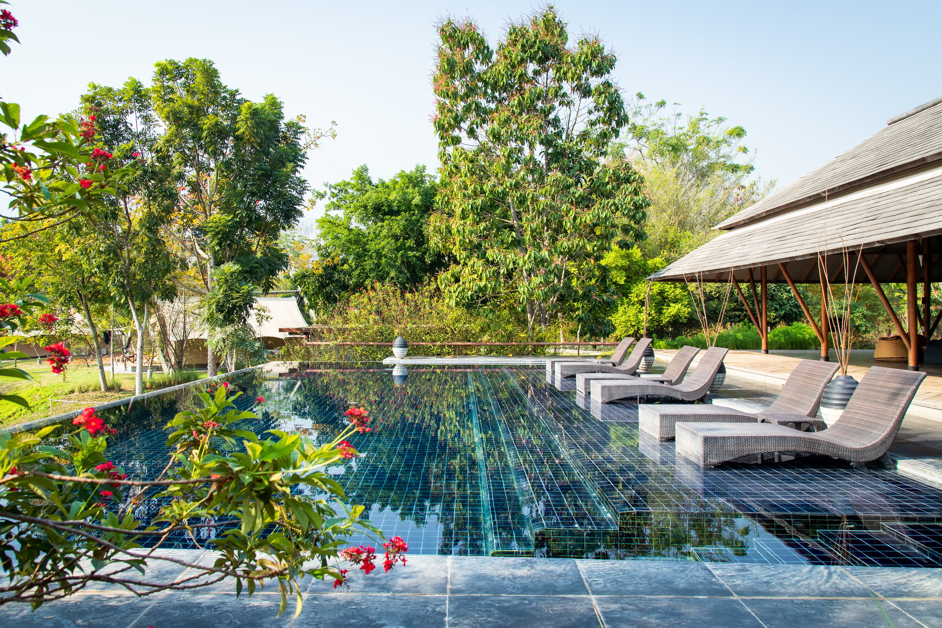 Thailand Khao Yai Lala Mukha Tented Resort Zwembad