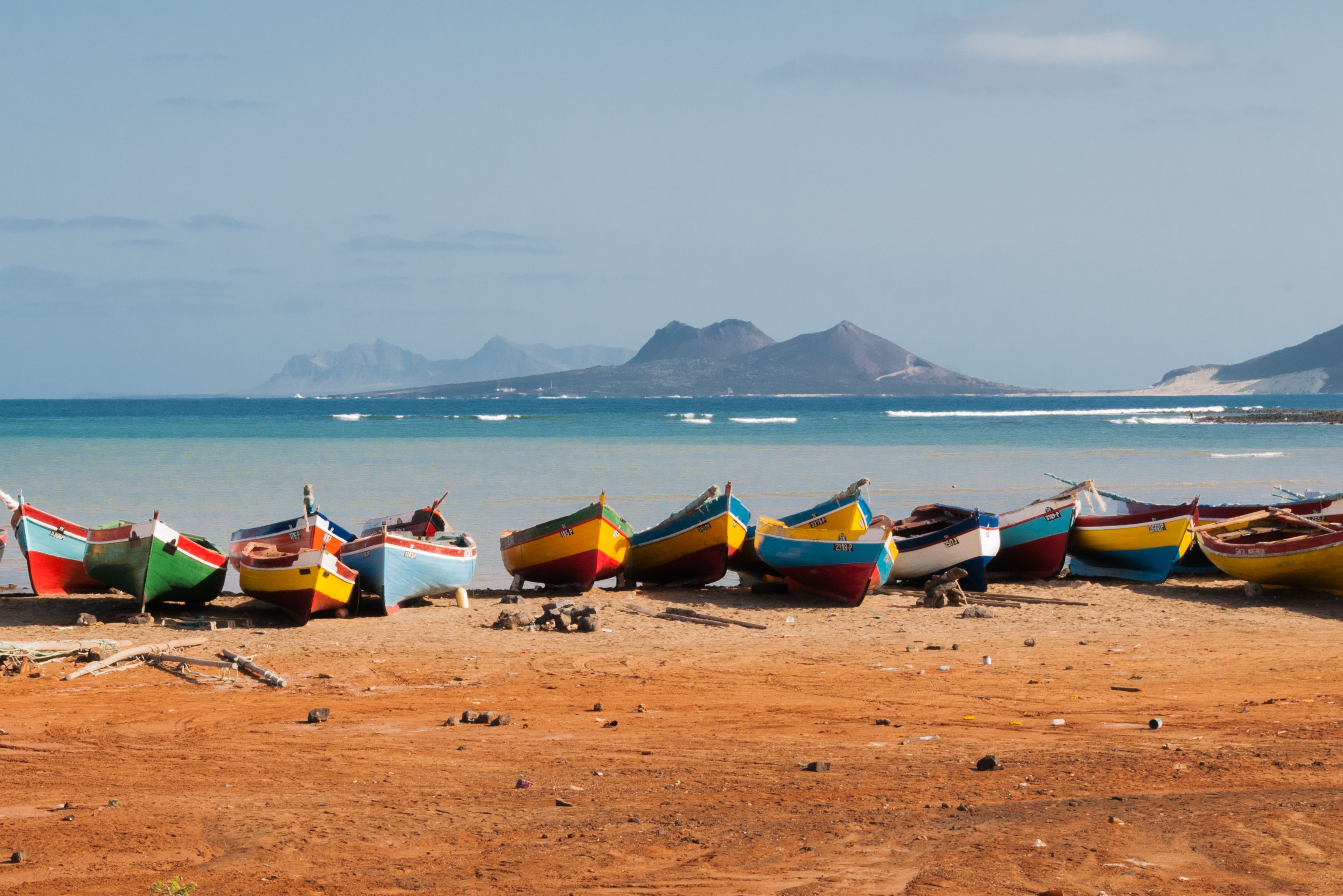 Kaapverdie Sao Vincente Mindelo Bootjes Strand