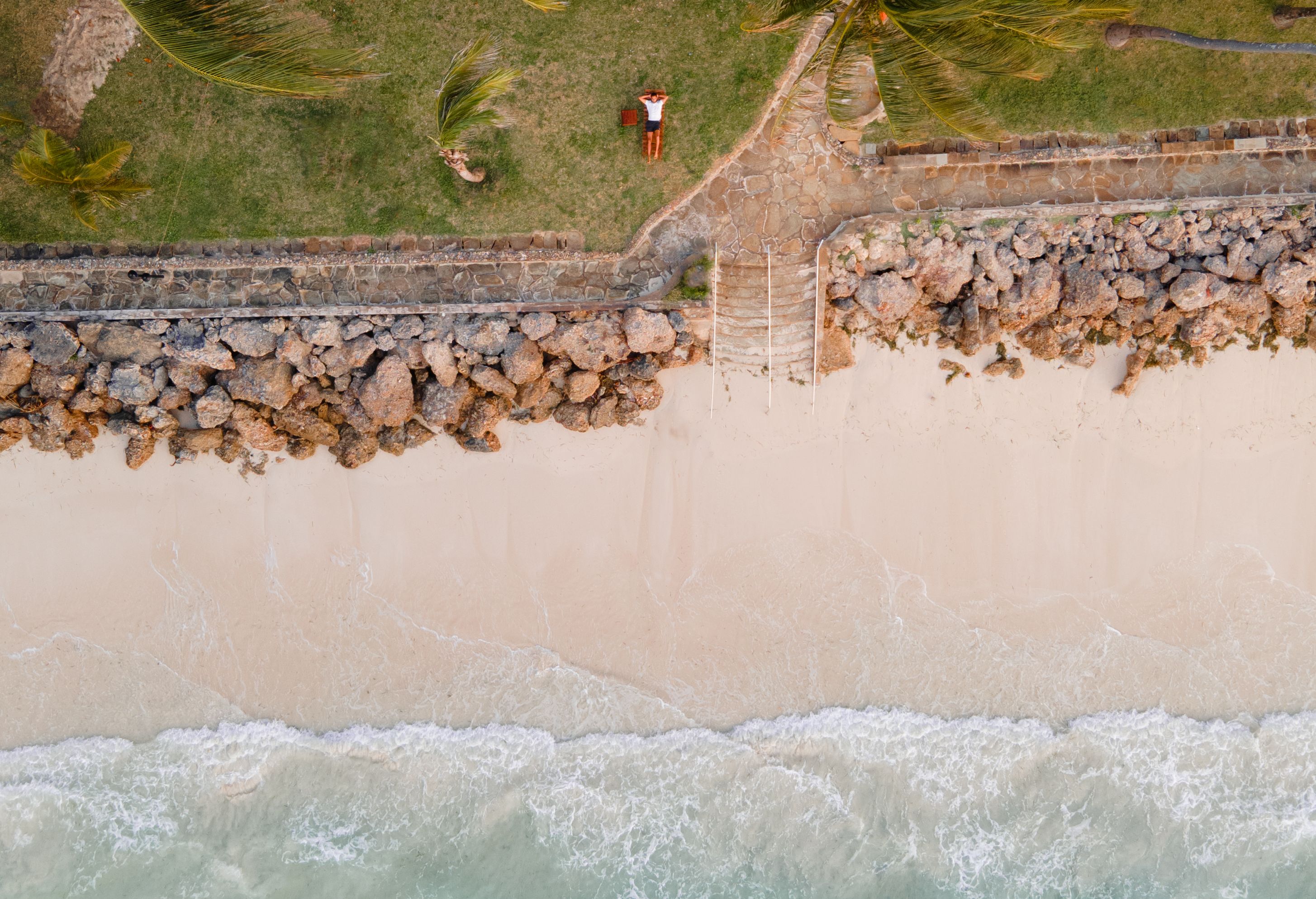 Uitzicht op Bamburi Beach van boven