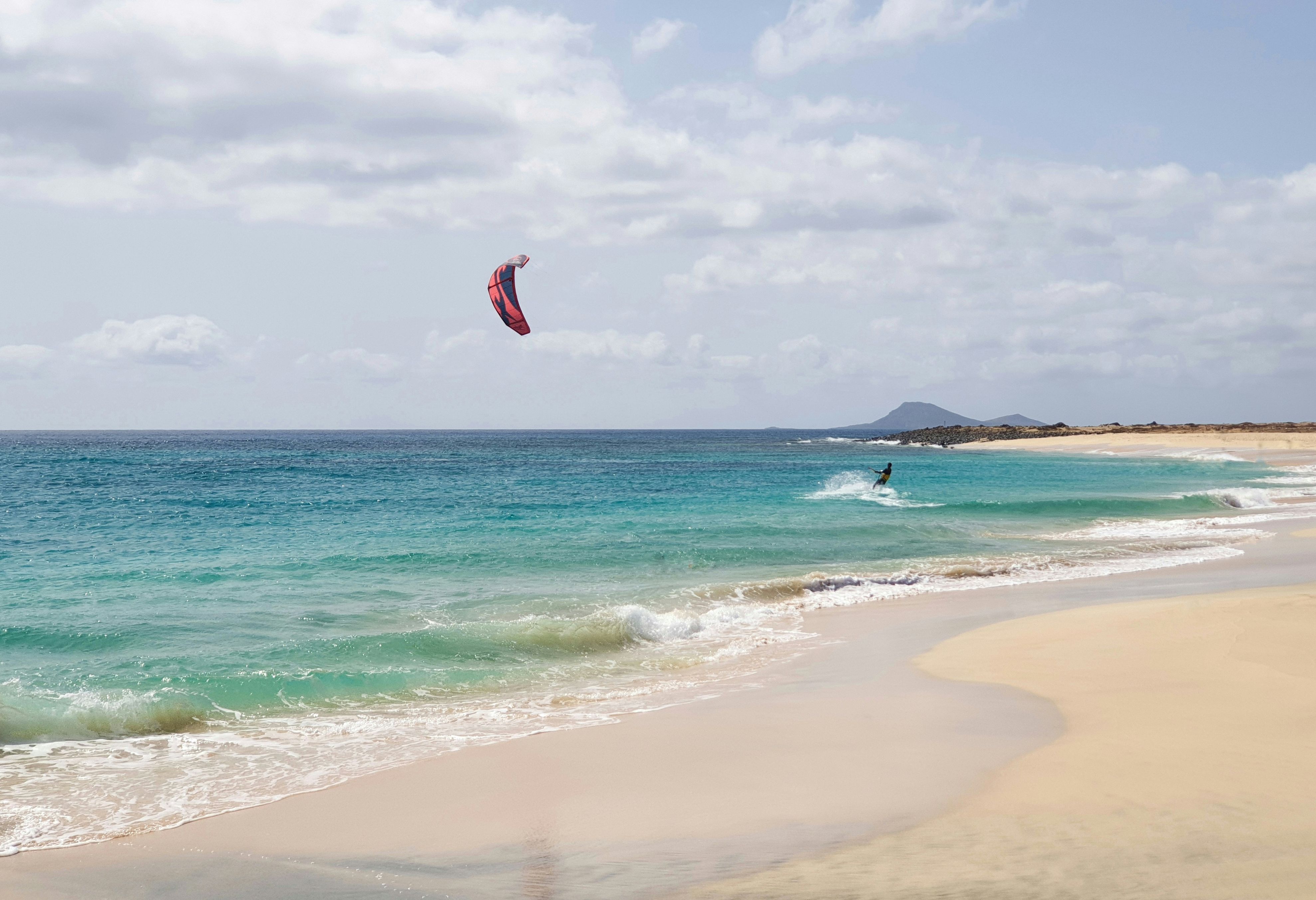 Kaapverdie Sal Strand Kitesurfen