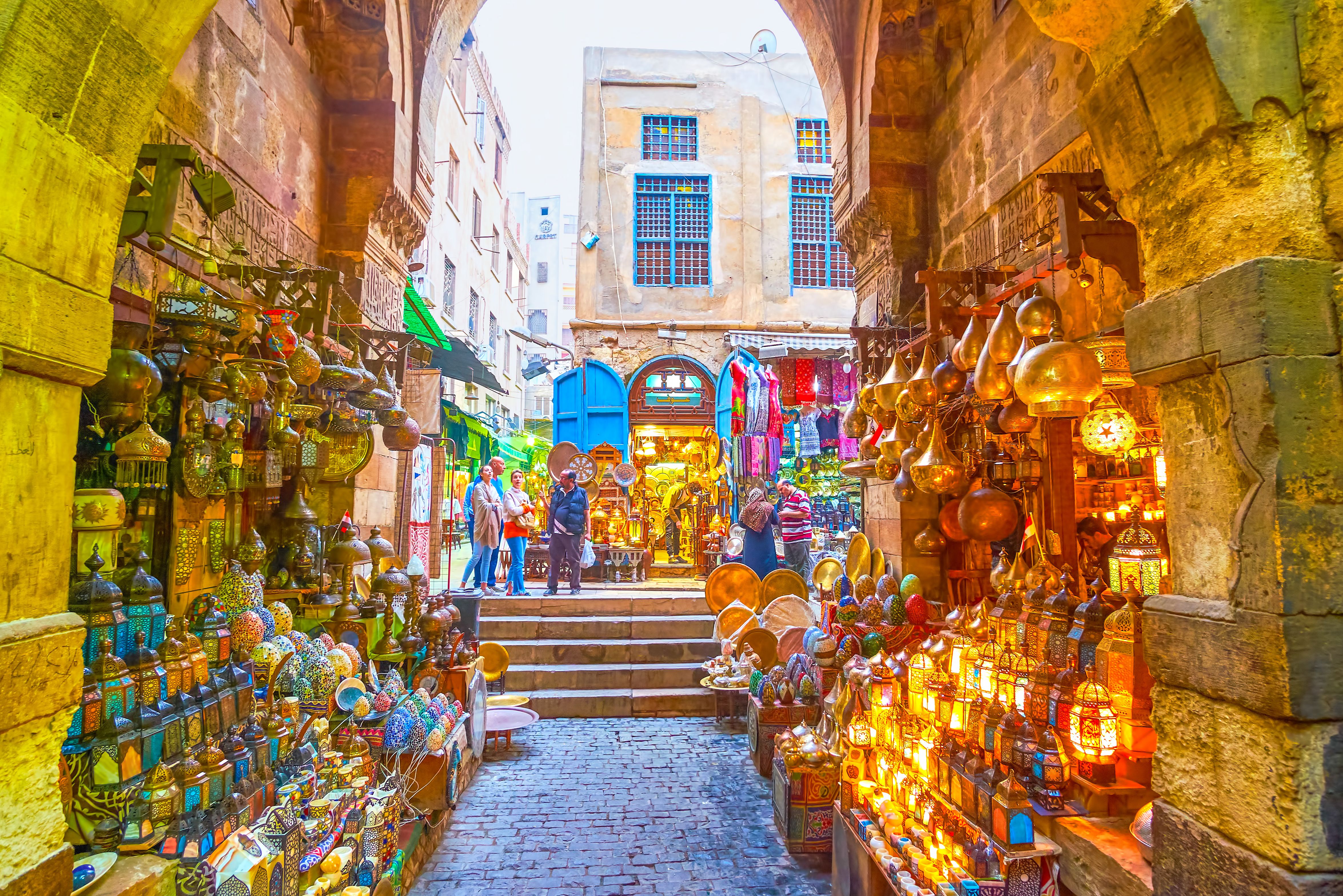 Beroemde lampenwinkel in Khan El Khalili
