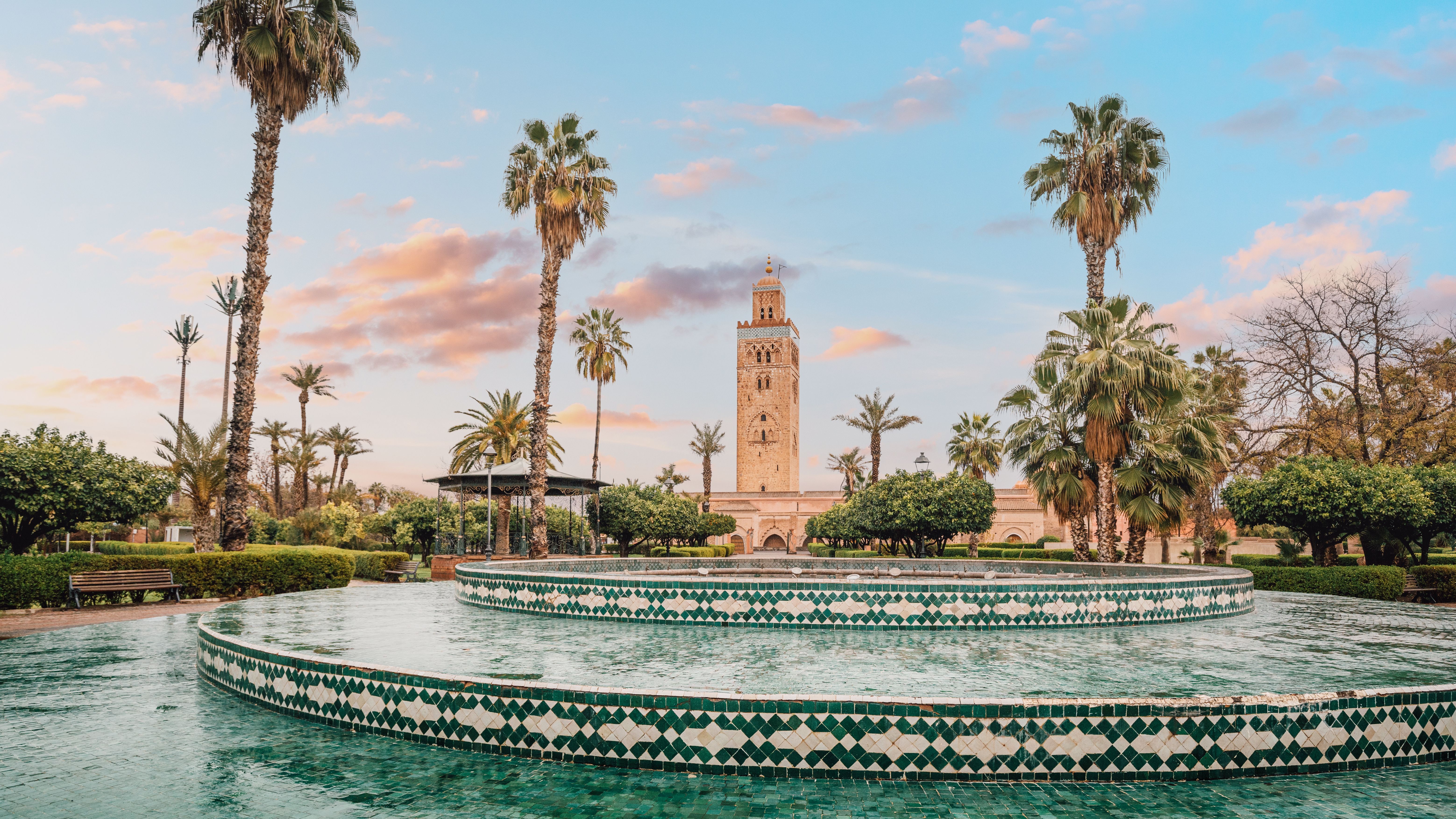 Marokko-Marrakech-Koutoubia-Moskee-fontein