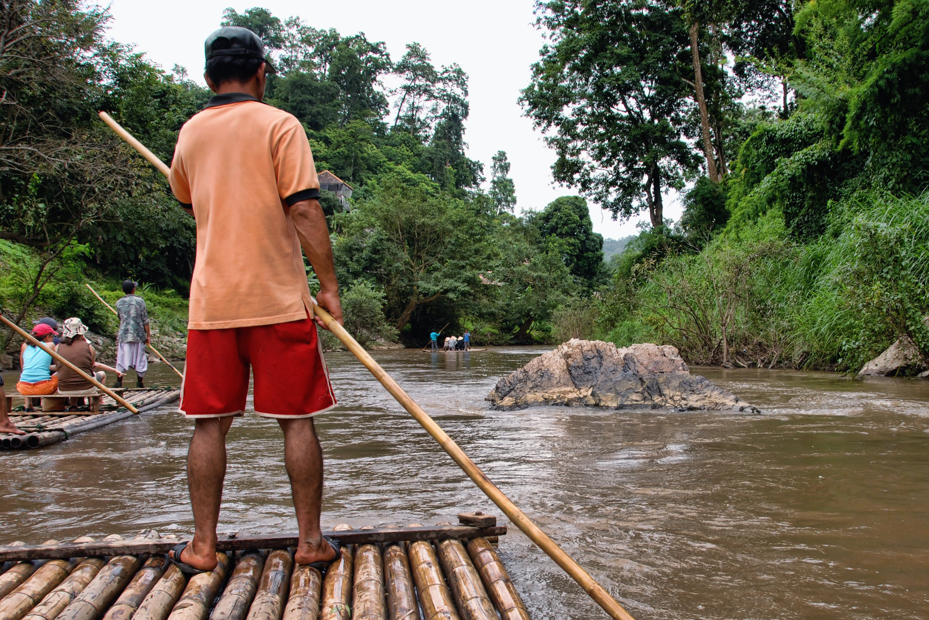 Bamboeraften in de omgeving van Chiang Mai