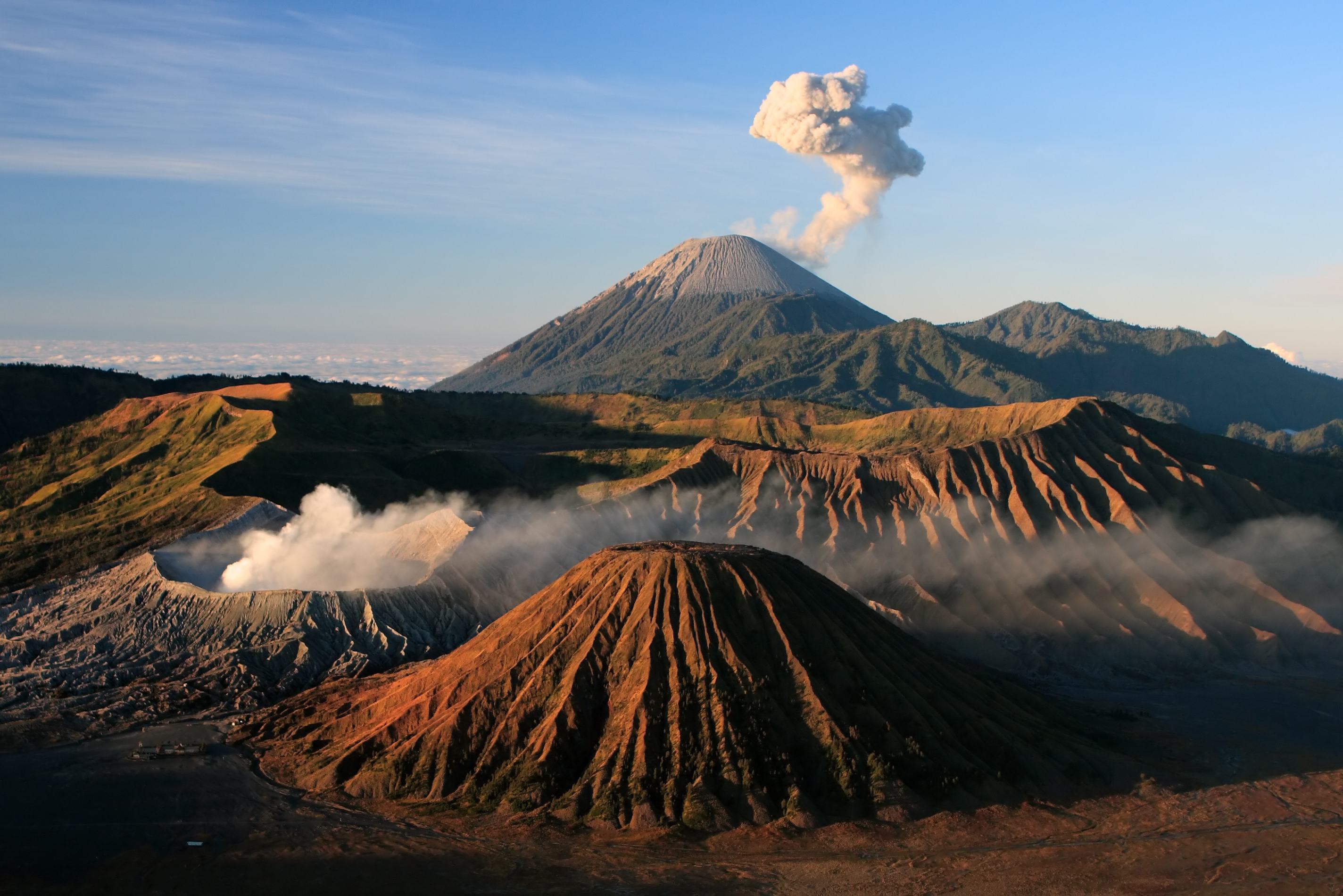 Uitzicht op de Bromo vulkaan