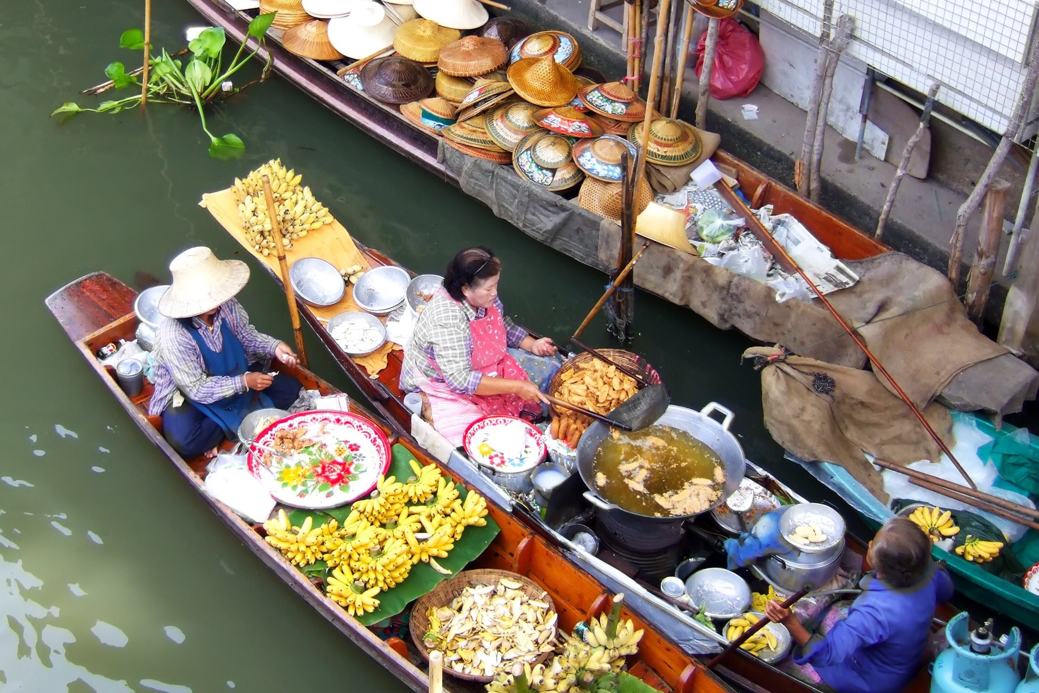 Damnoen Saduak drijvende markt, Thailand
