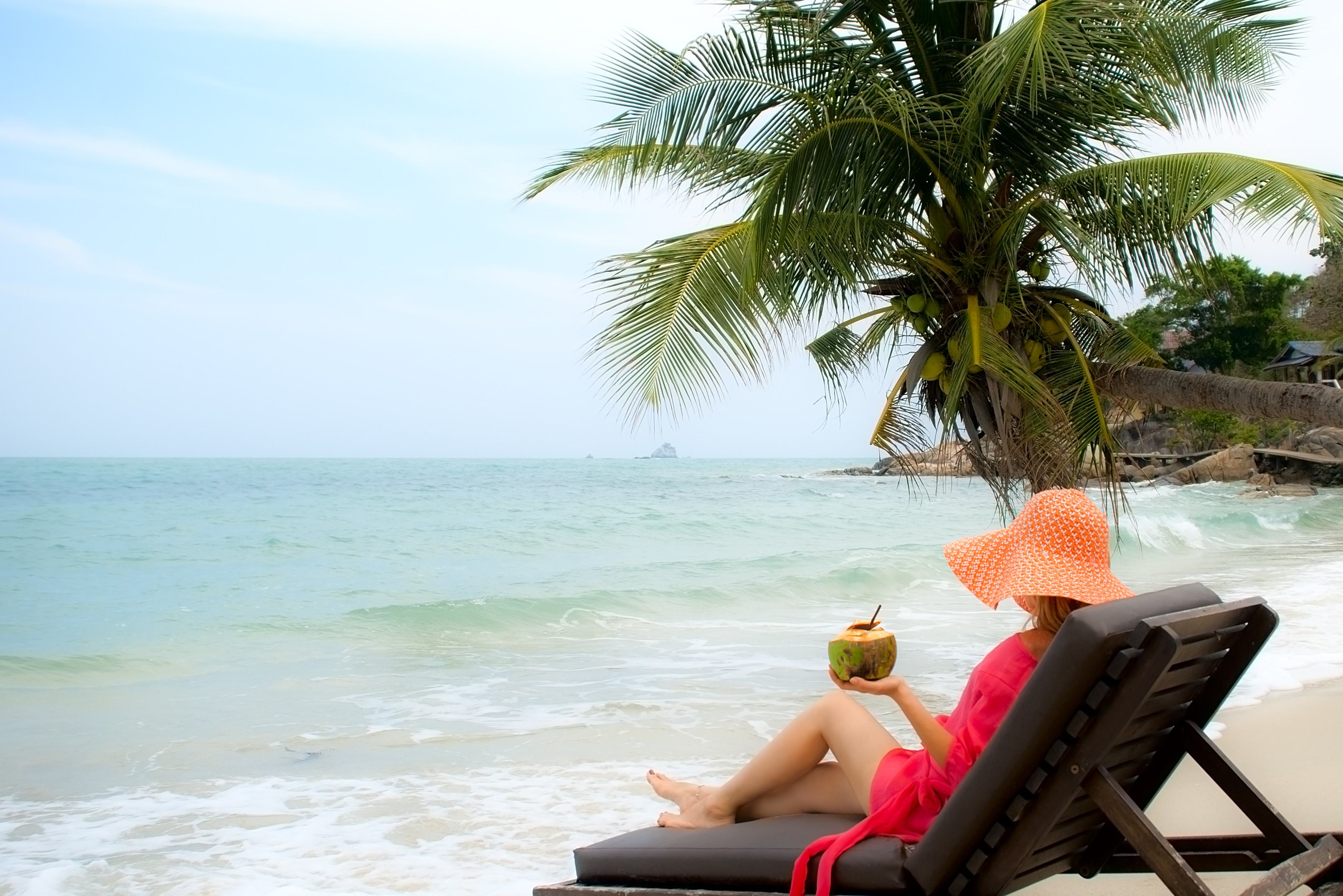 Loungen aan het strand van Koh Samui