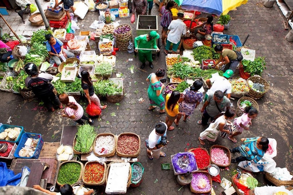 Traditionele food market in Ubud