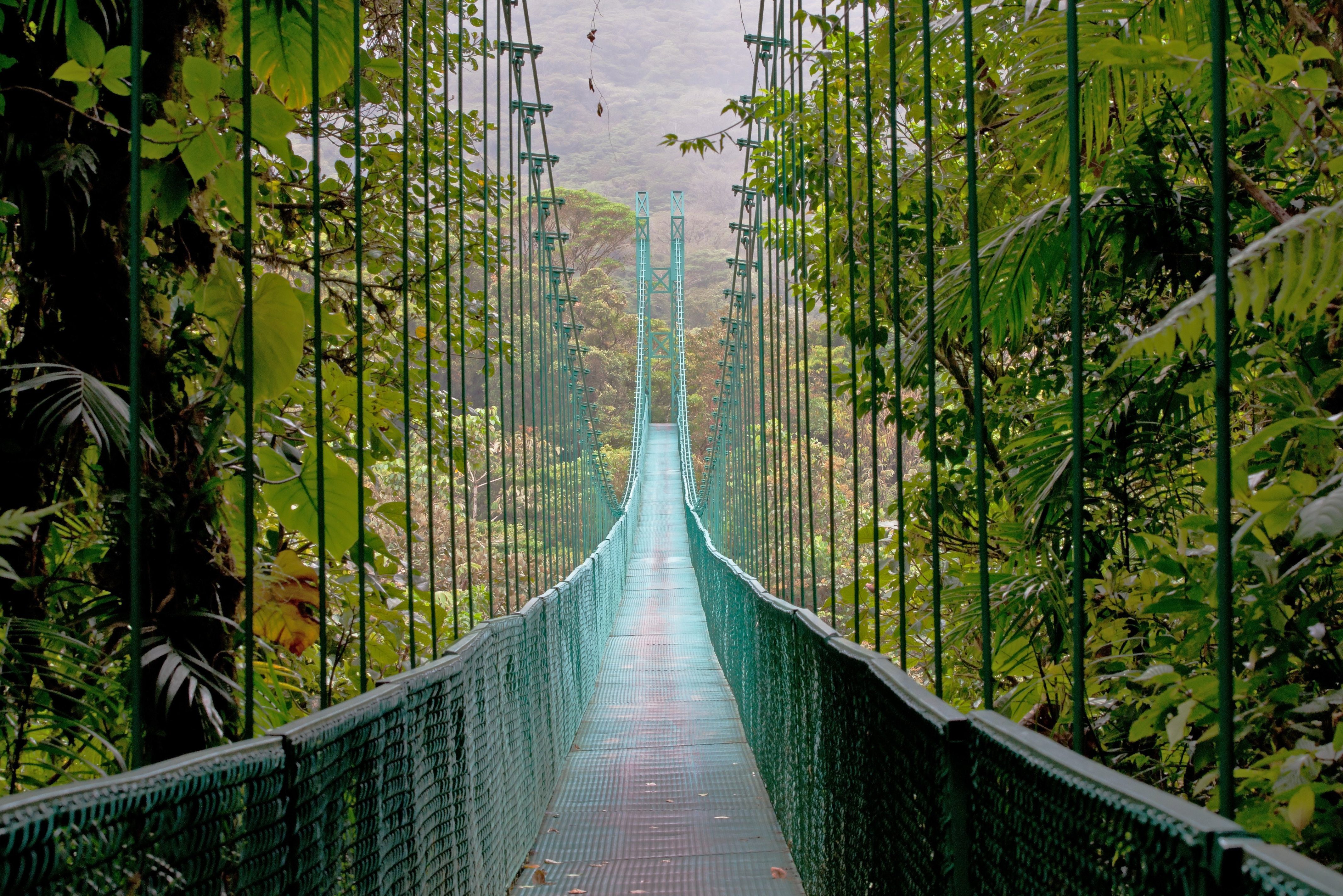 Hangbruggen bij Arenal in Costa Rica