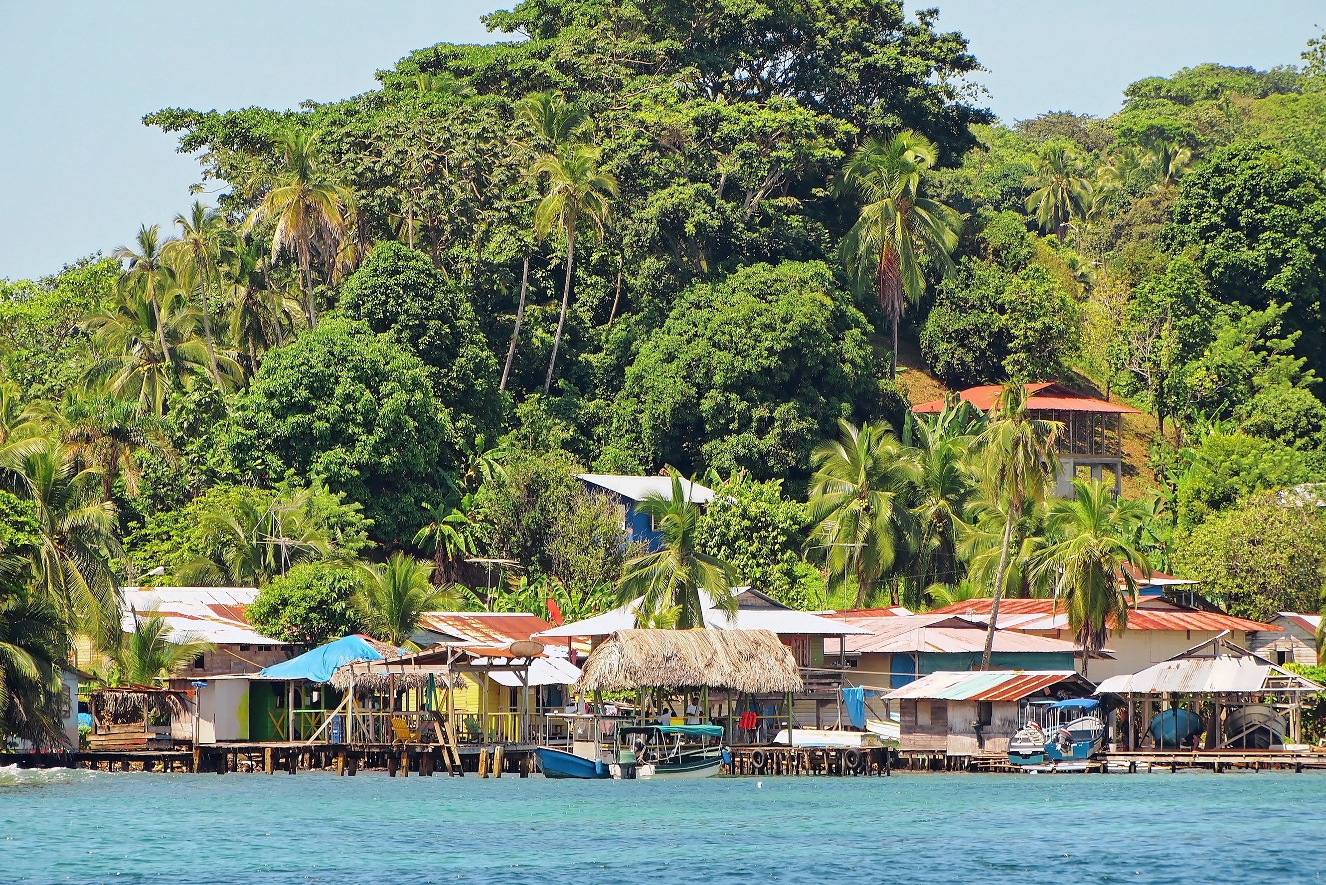 Dorp bij Bocas del Toro in Panama