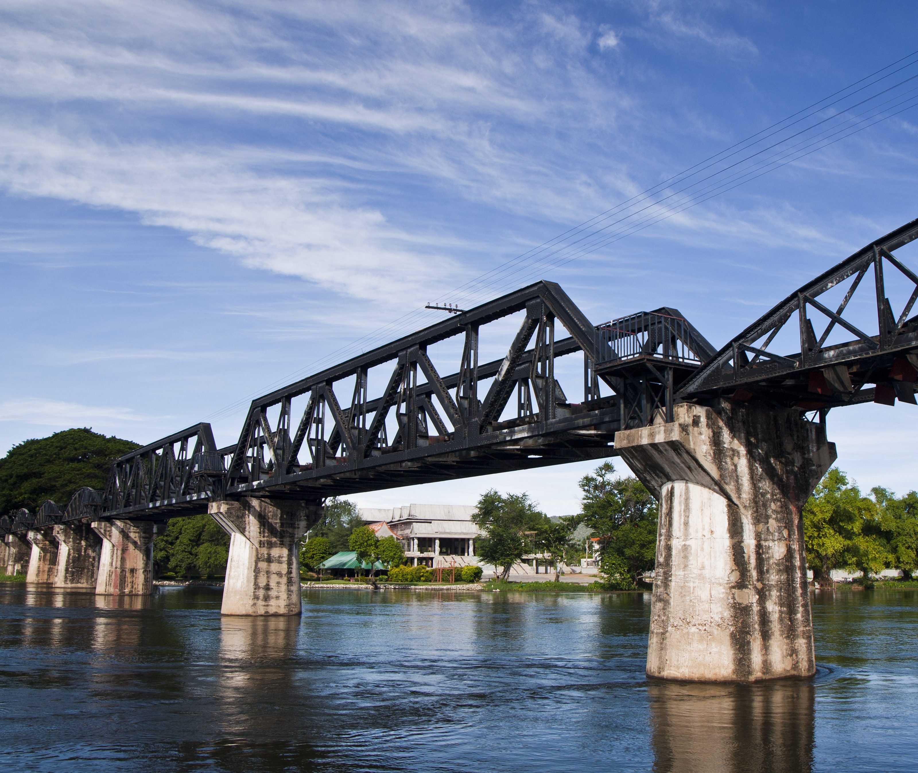 De beruchte Birma spoorlijn in River Kwai, Thailand