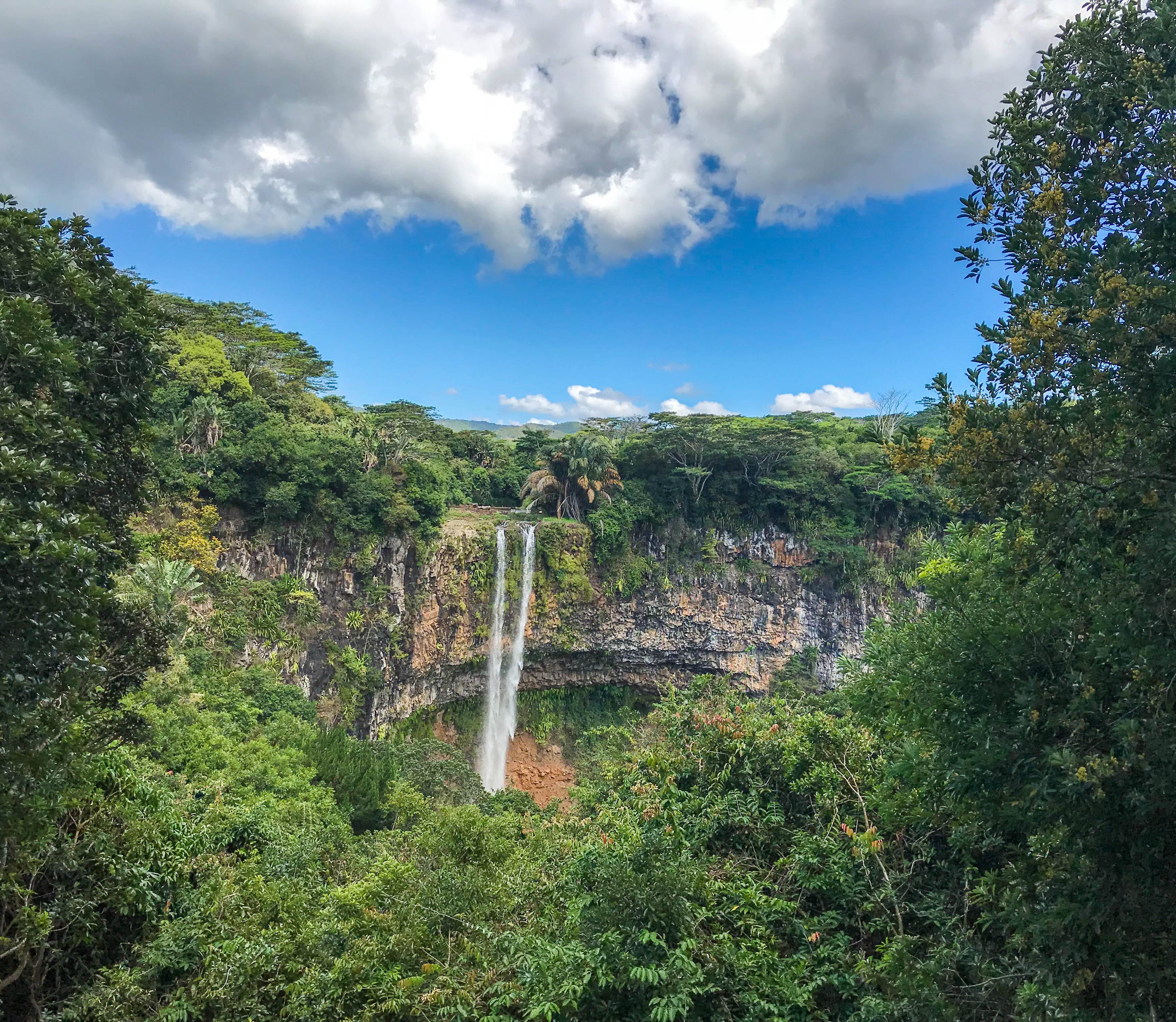 De watervallen van Mauritius