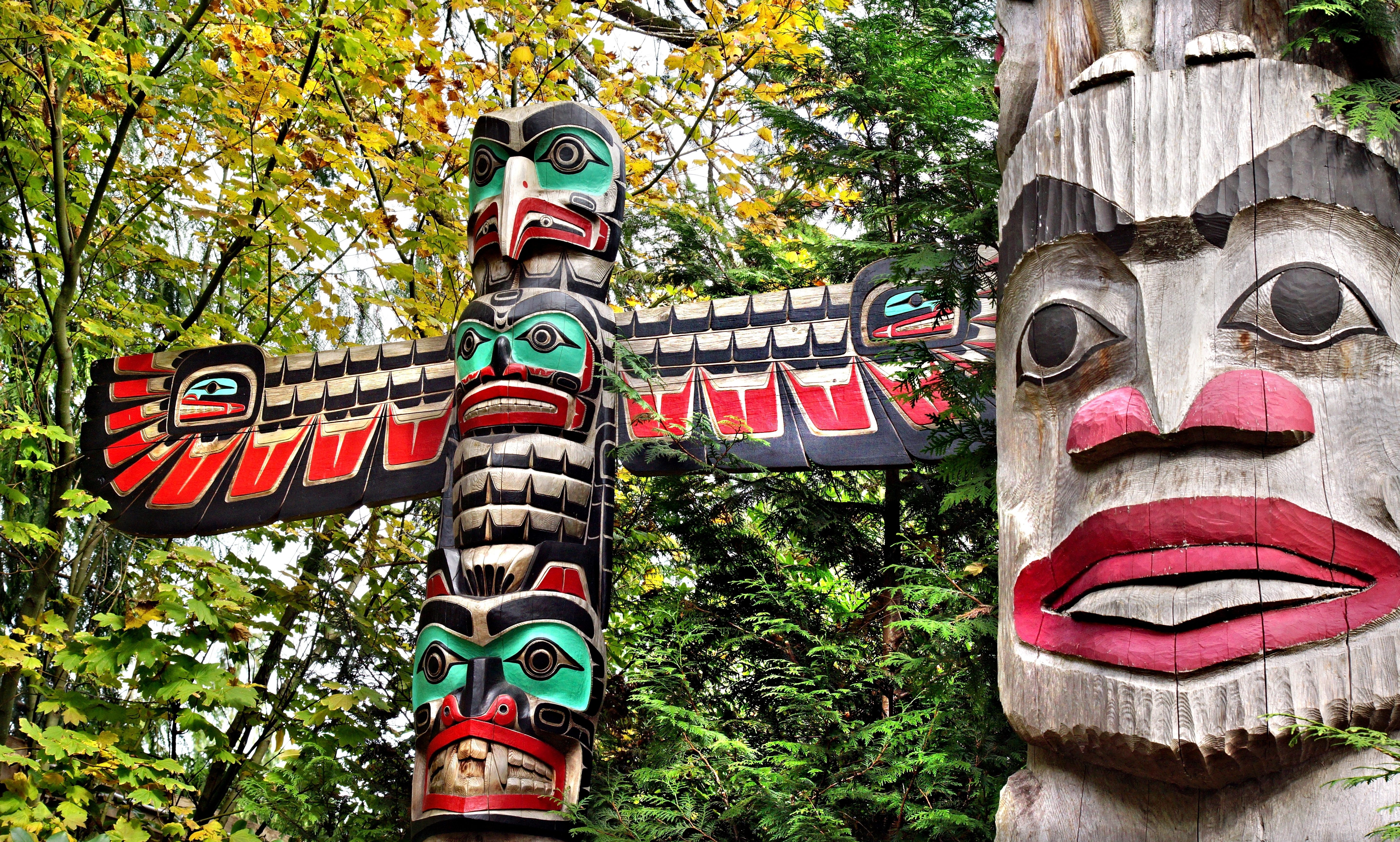 Totempalen in Stanley Park in Vancouver, Canada