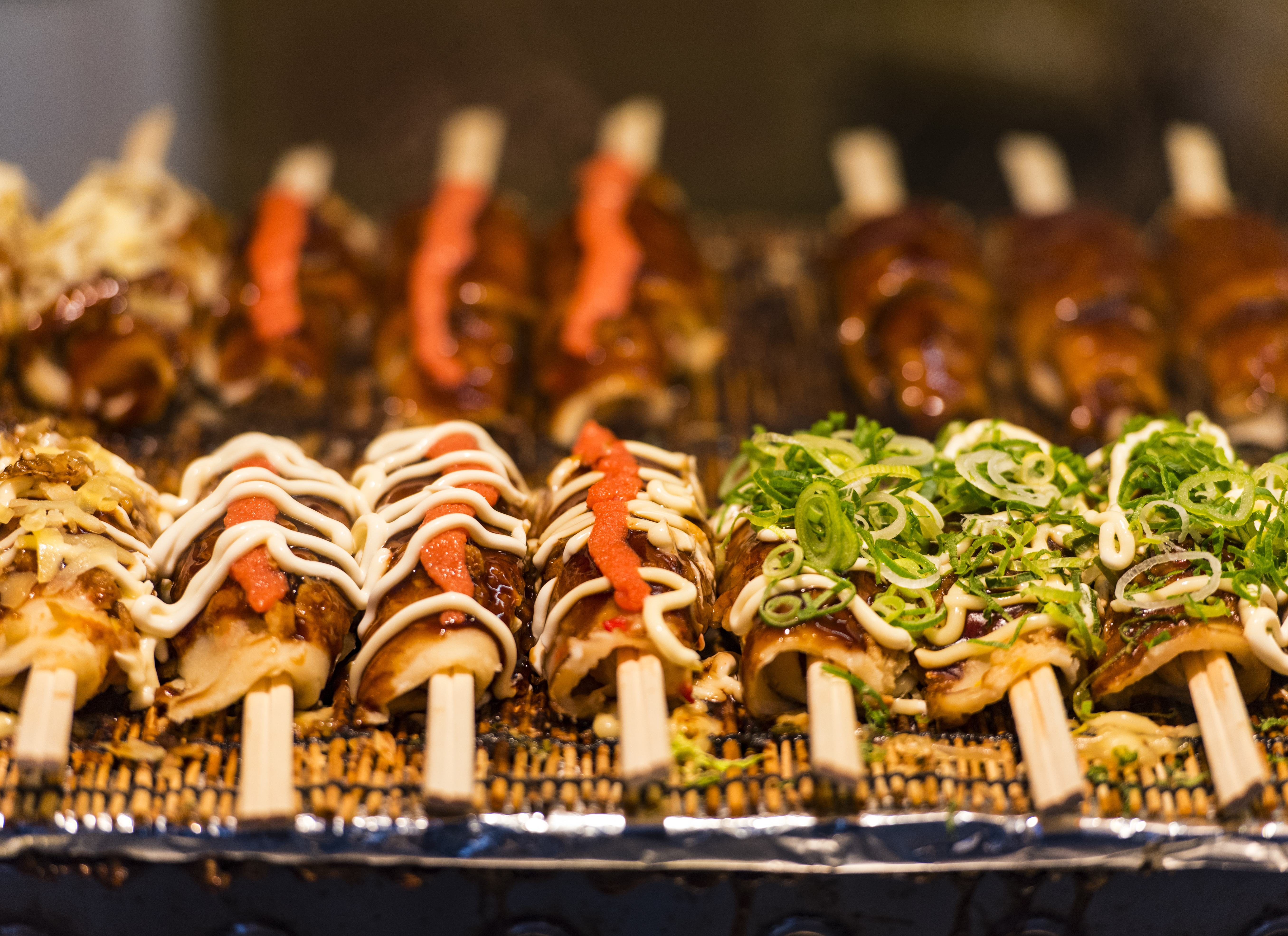 Japanse streetfood in Osaka. Japan