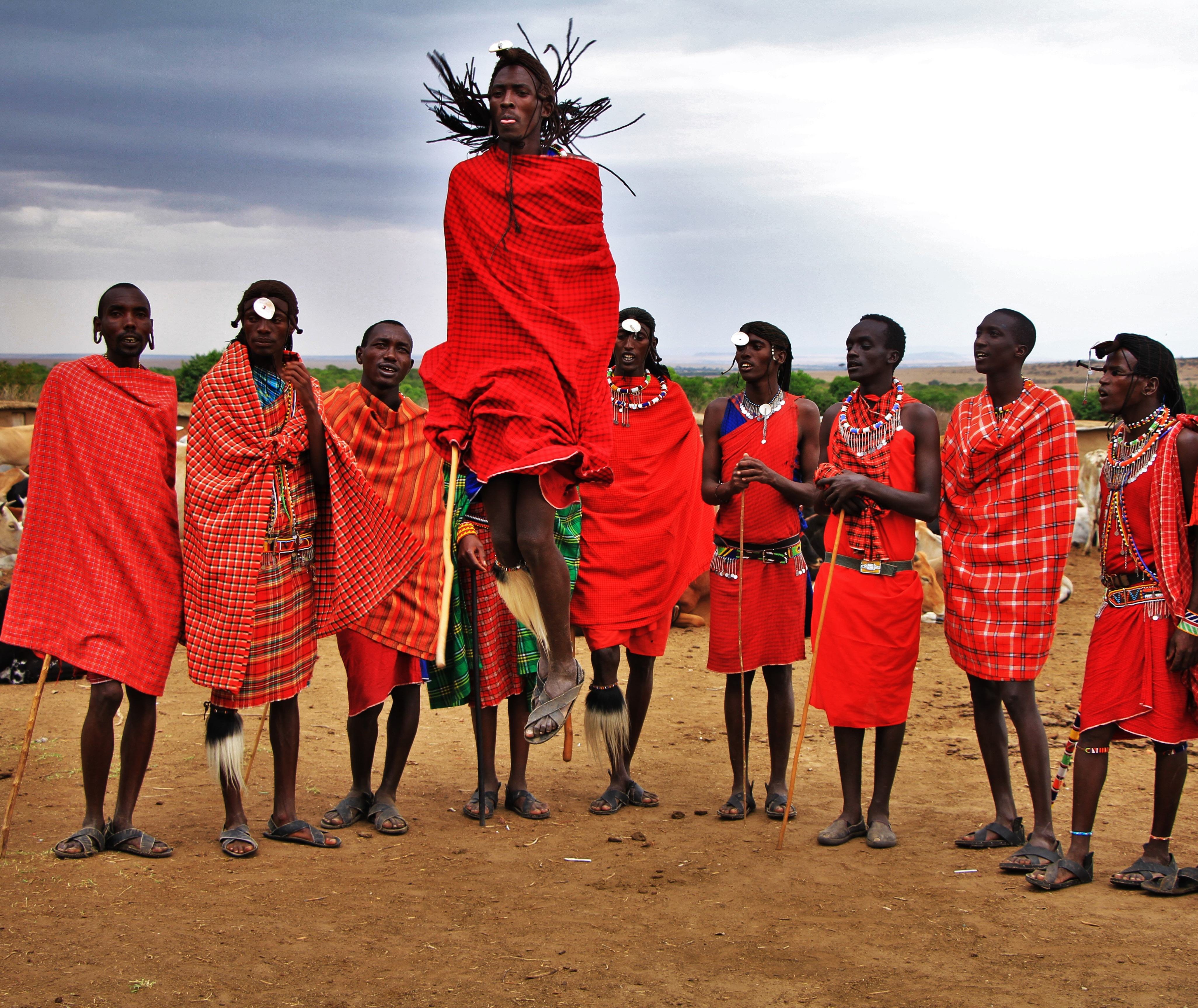 De Masai-stam in Masai Mara, Kenia