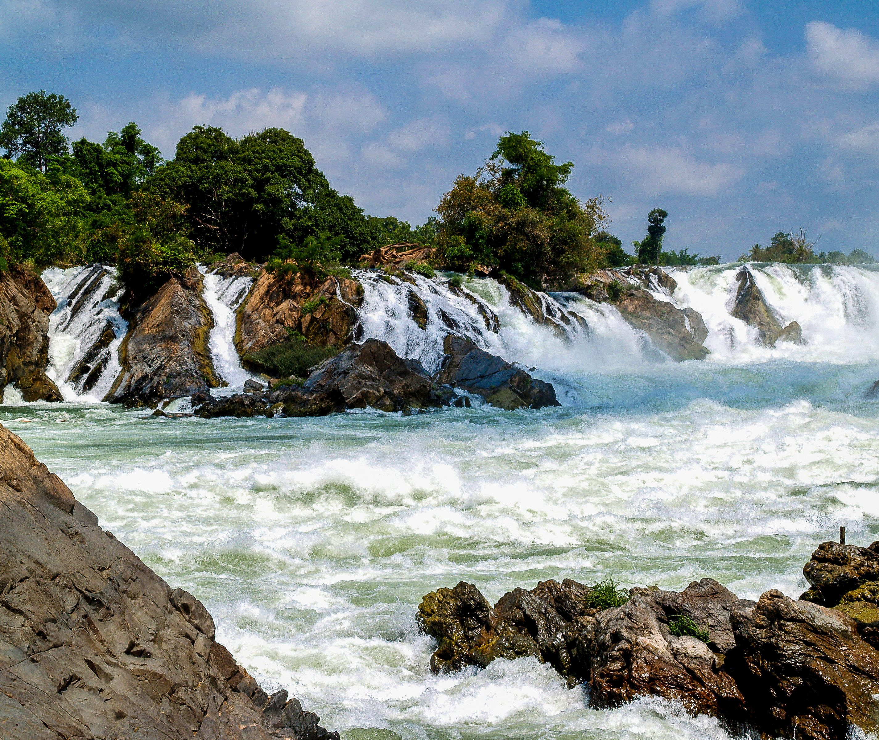 De watervallen van Champassak, Laos