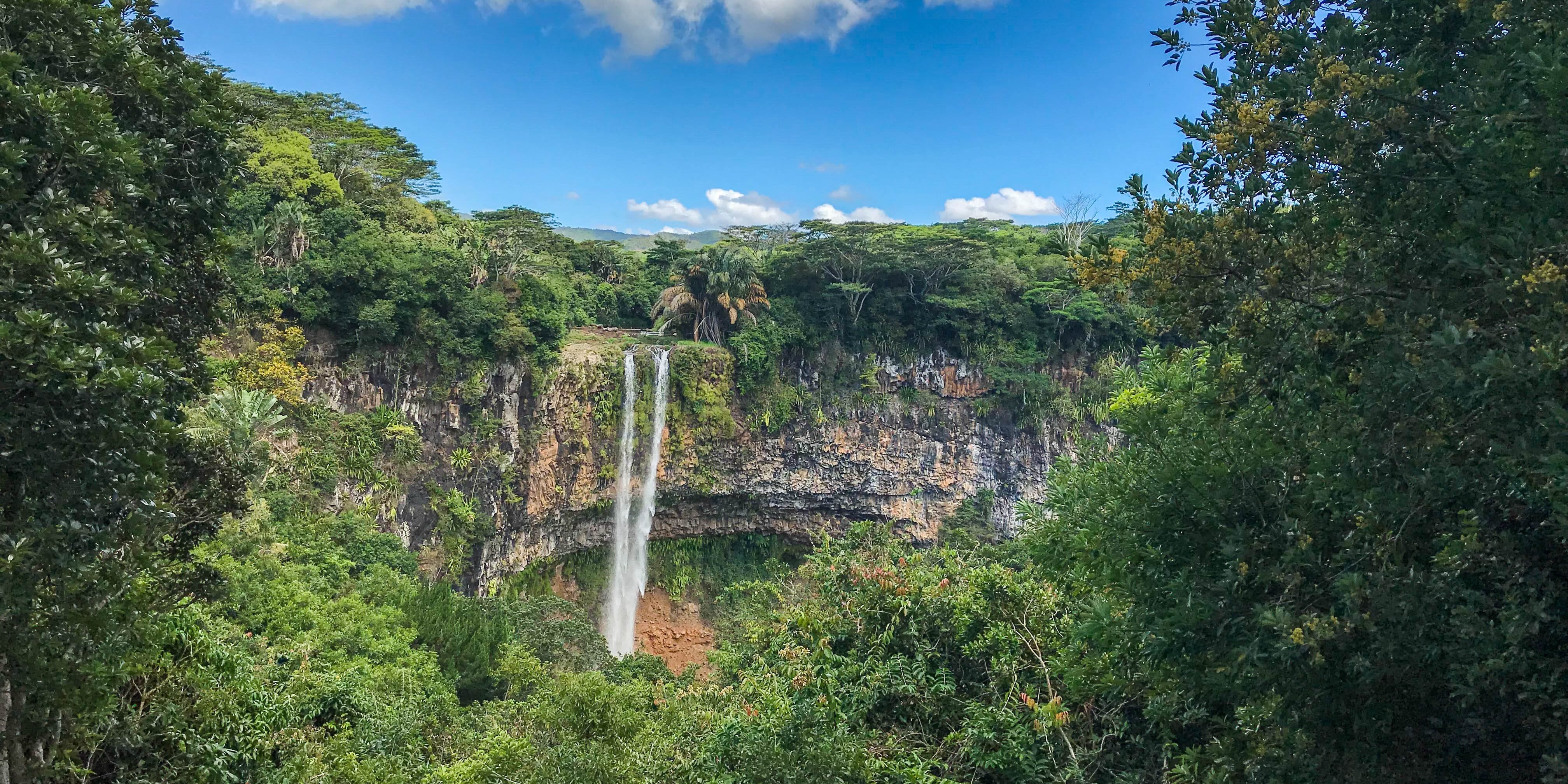 Een waterval op Mauritius