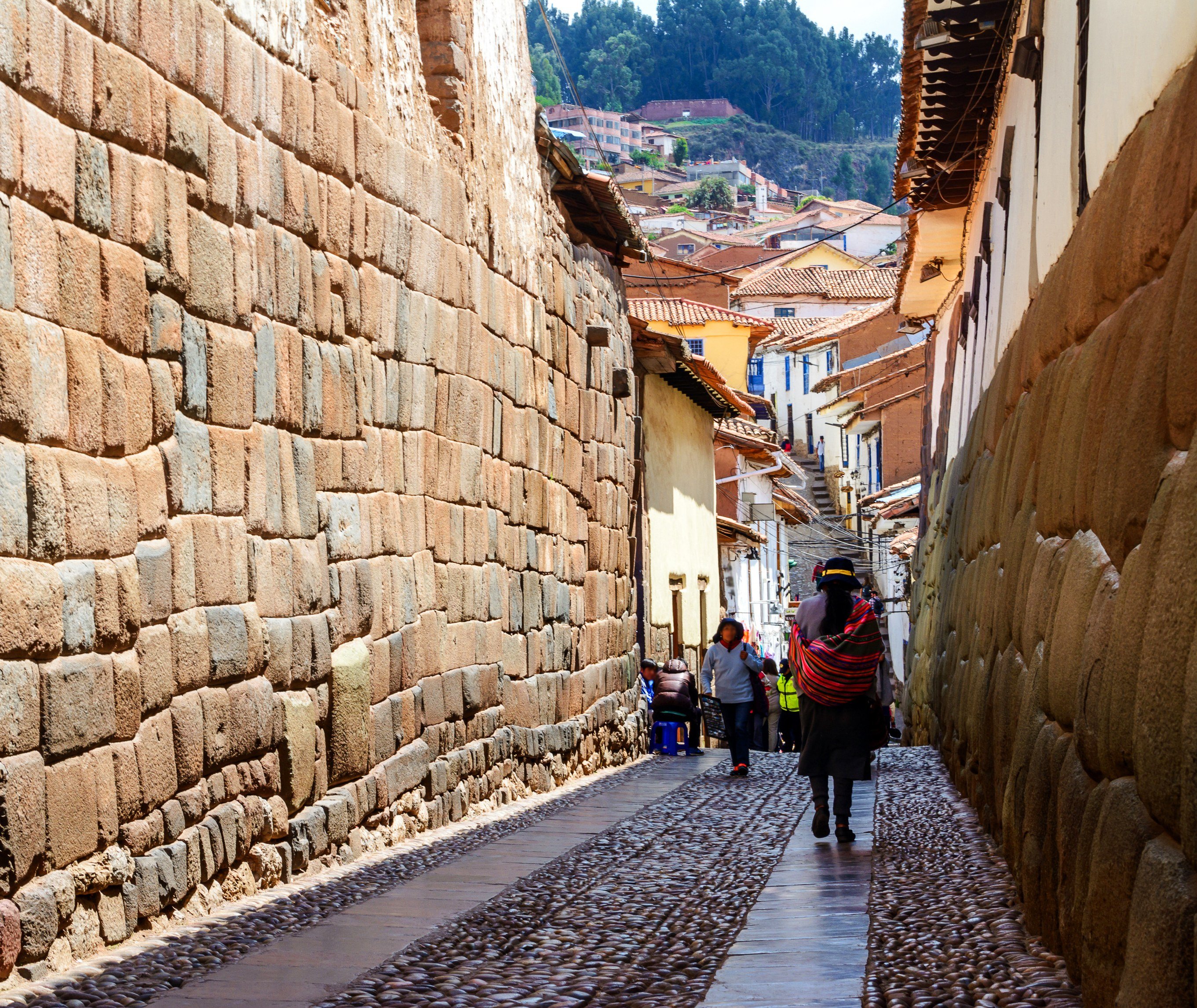 Wandelen door de San Blas wijk in Cusco, Peru