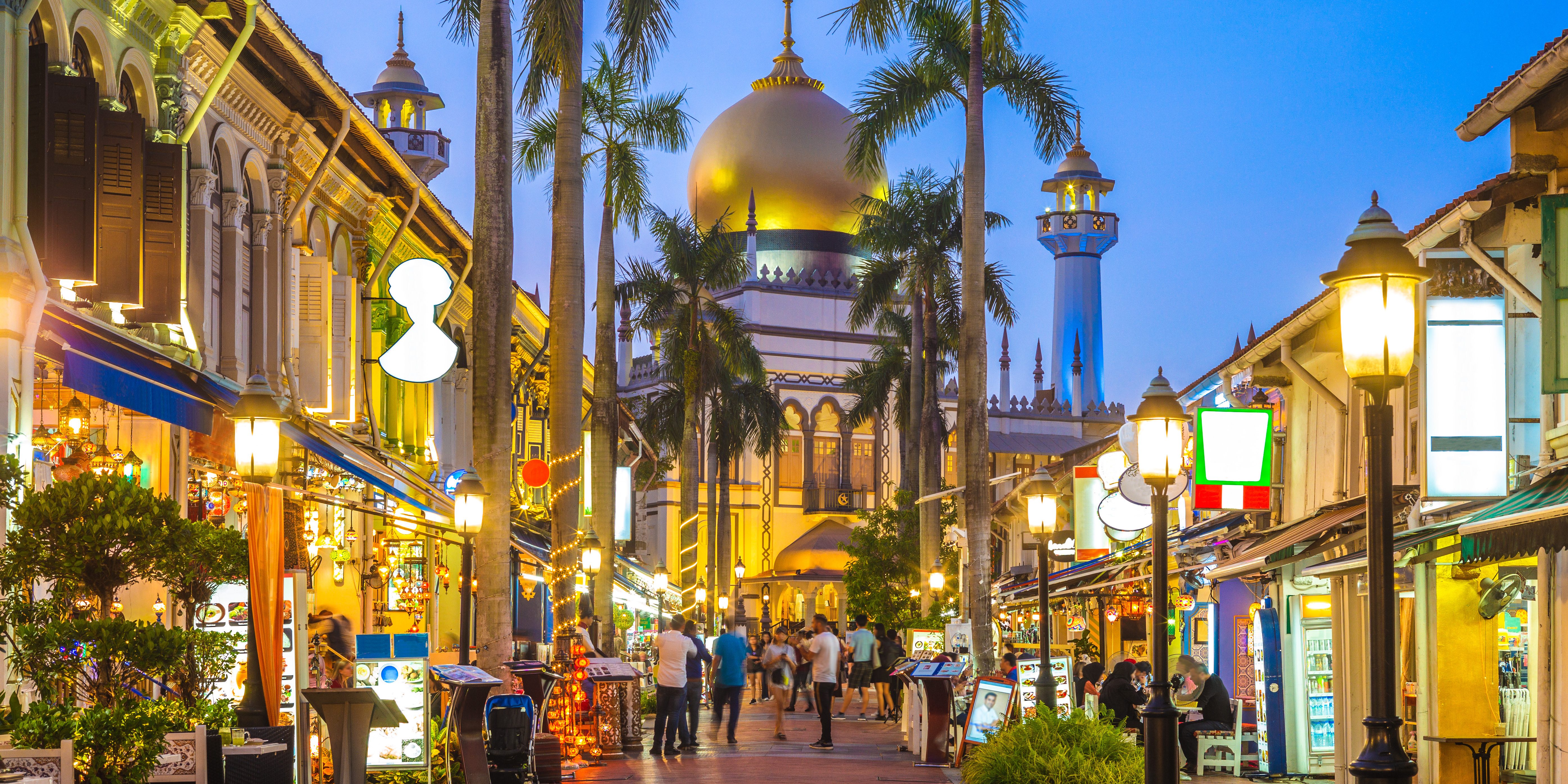 Het gezellige Singapore met de Masjid Sultan moskee