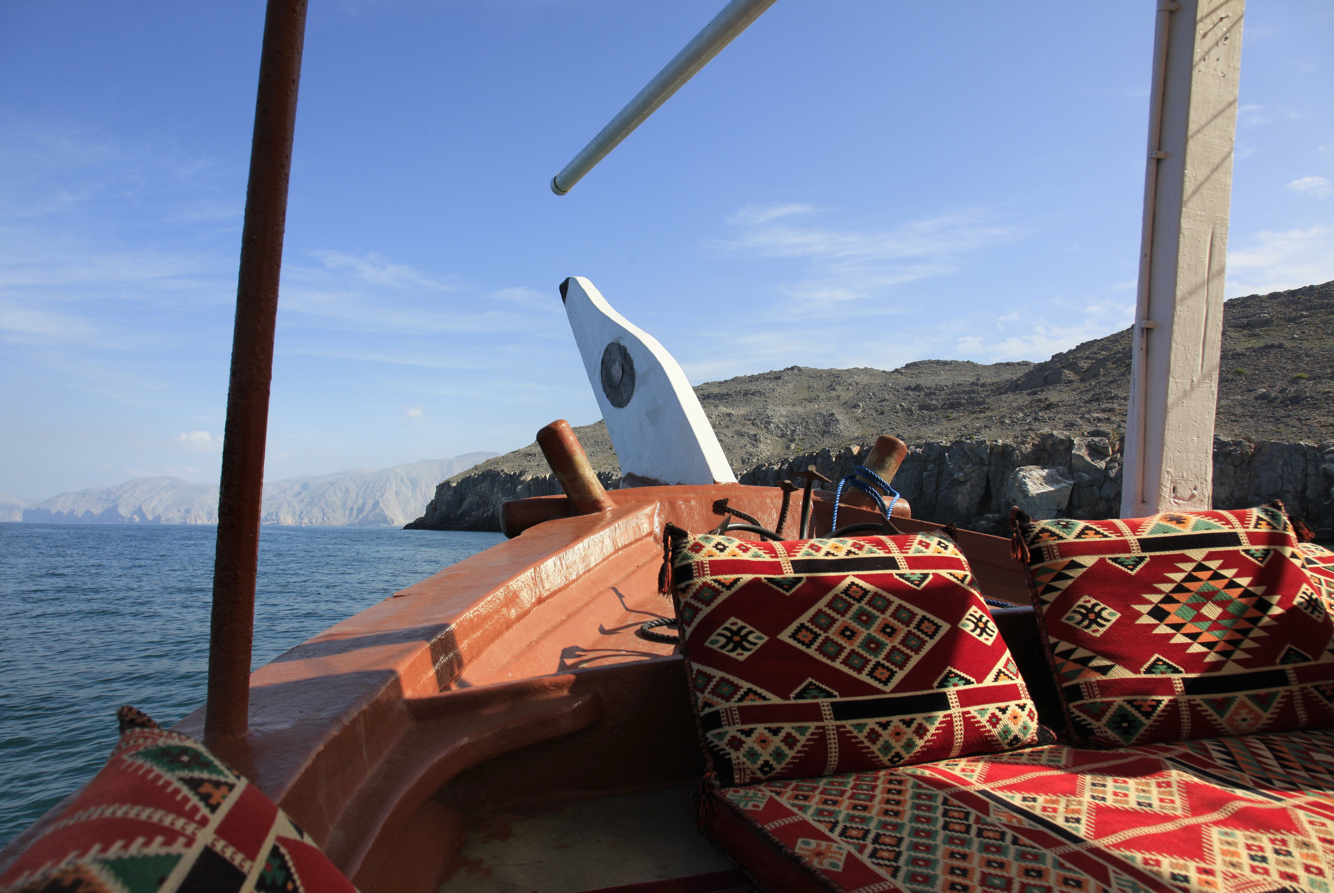 Een boottocht langs de kust van Musandam, Oman