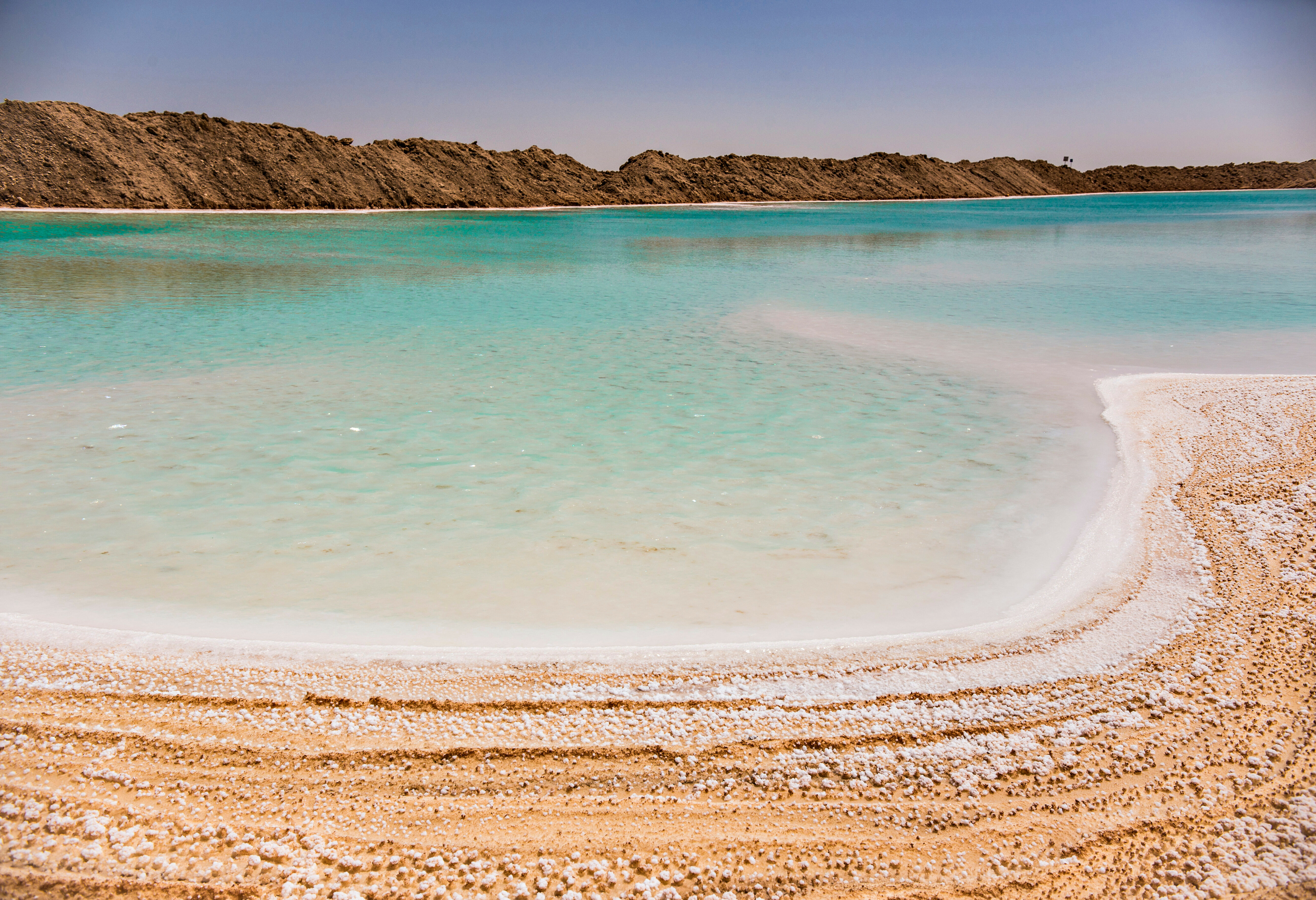 Zoutmeren nabij Siwa in Egypte