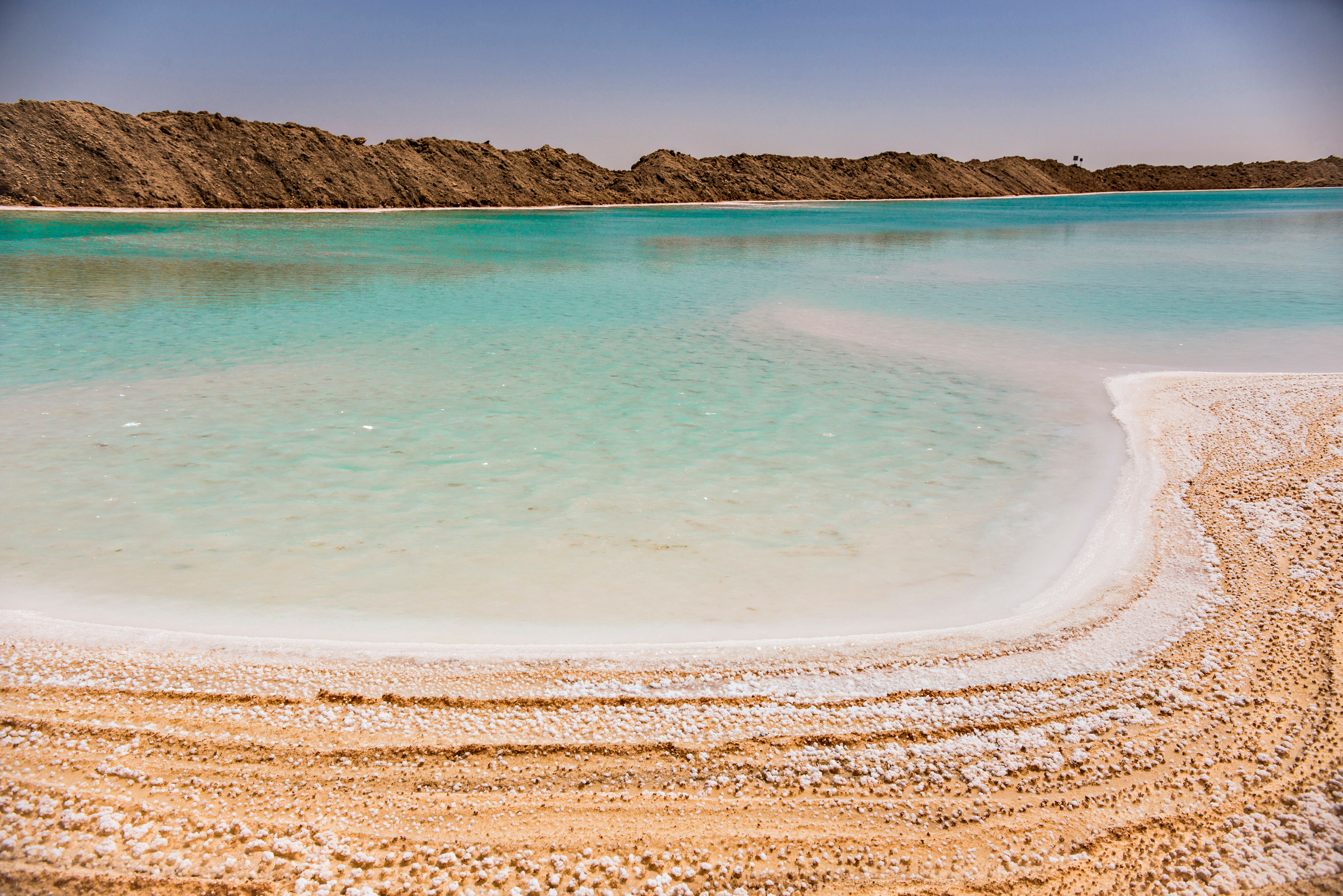 Zoutmeren in Siwa in de Sahara woestijn Egypte