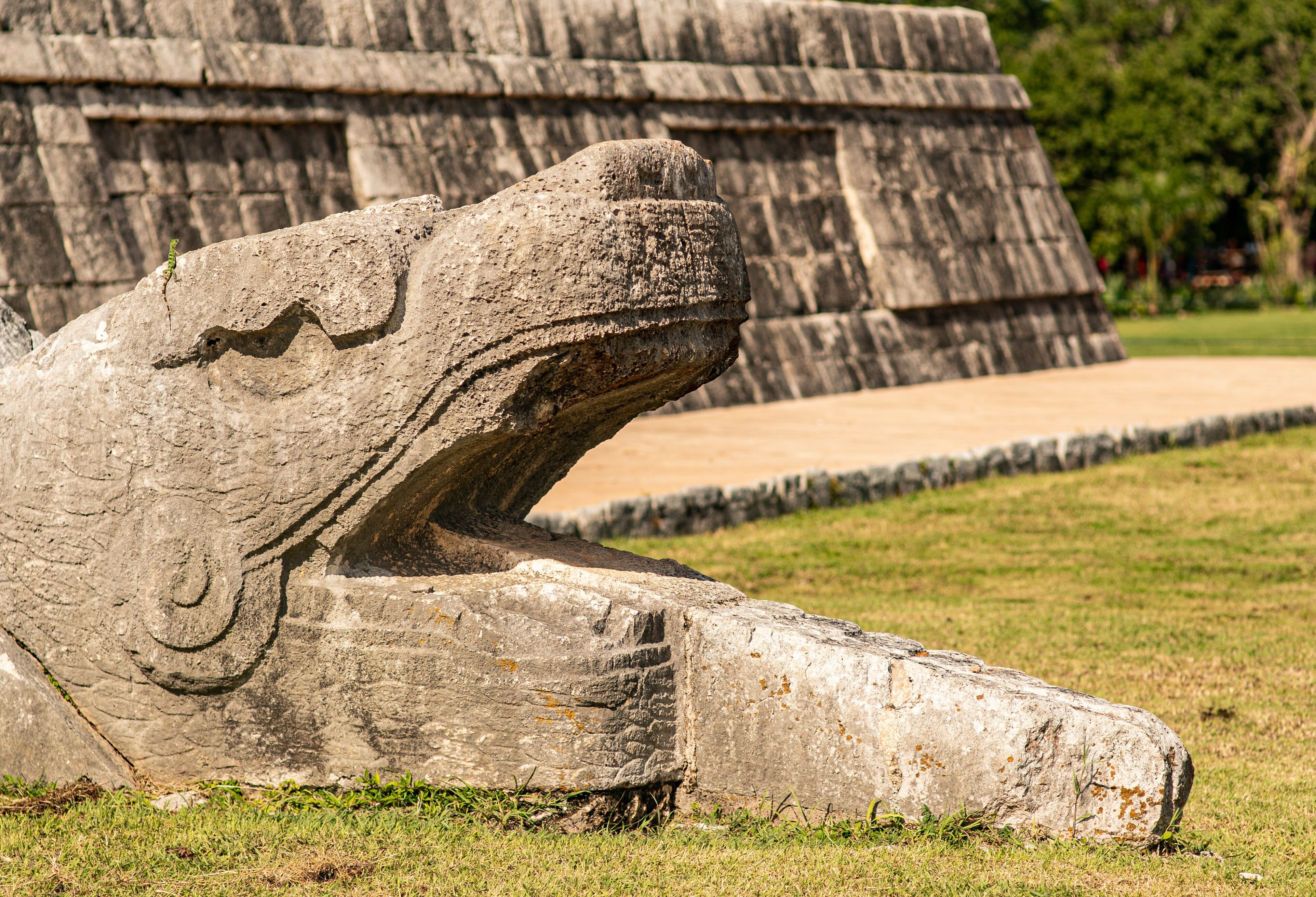 Chichen Itza detail van een tempel