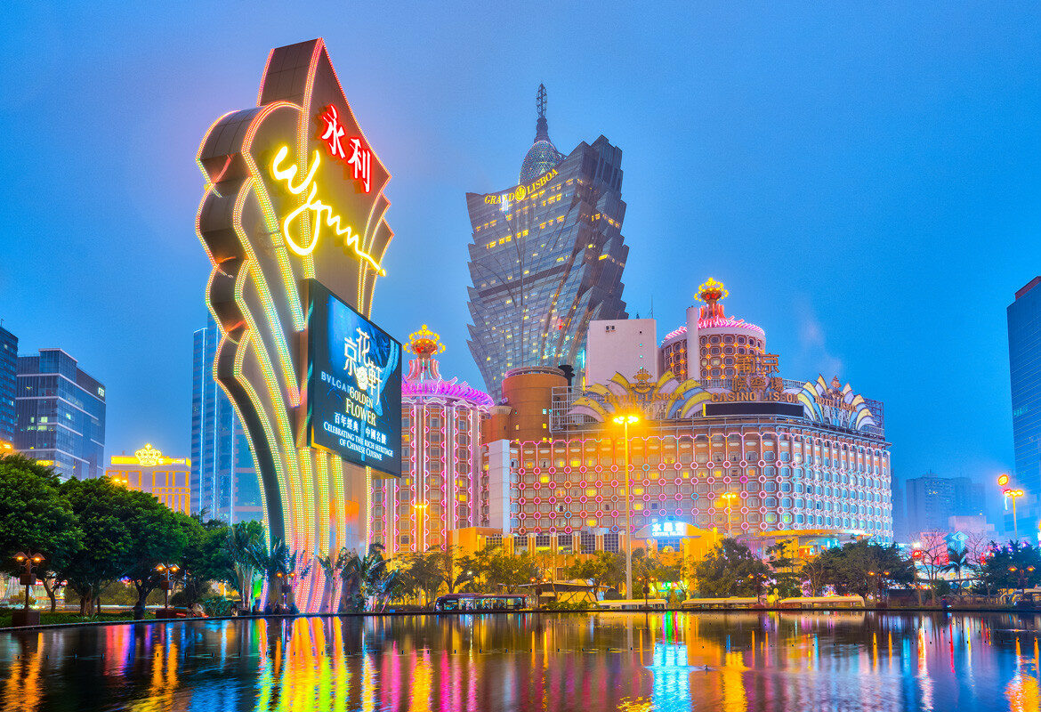 China Macau Avond Neon