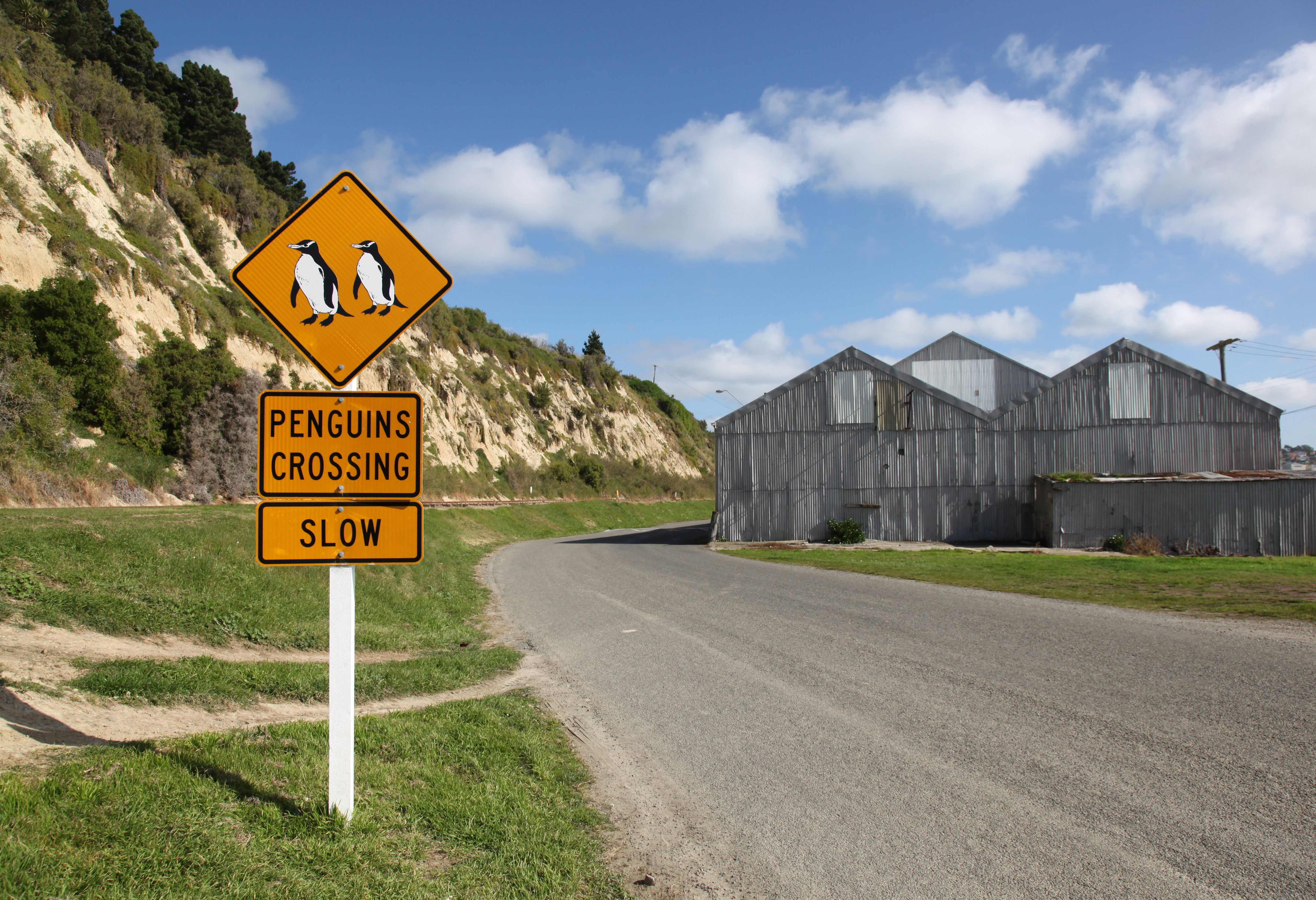 Verkeersbord bij Oamaru