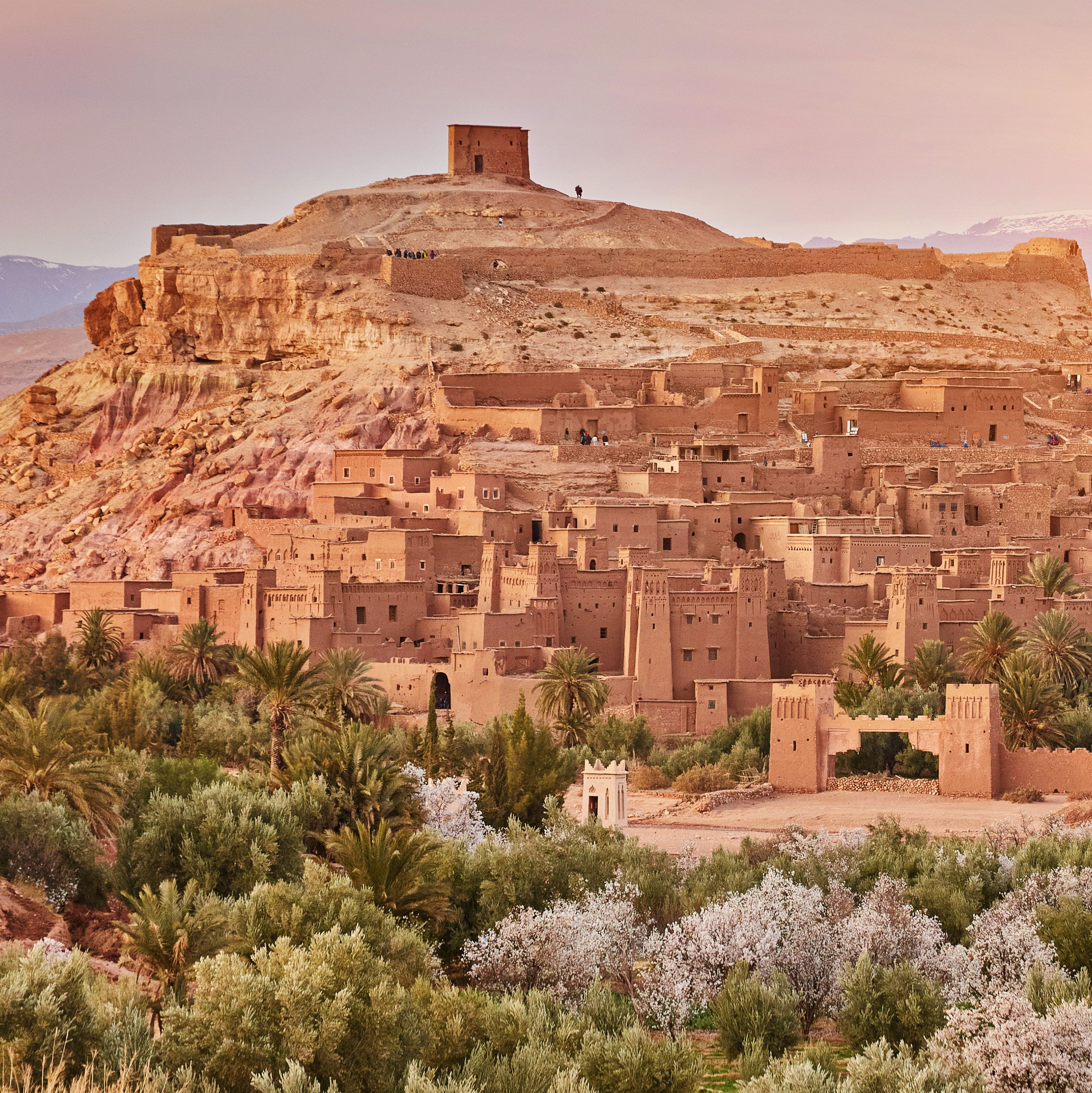 Marokko-Ait-Ben-Haddou-zonsondergang